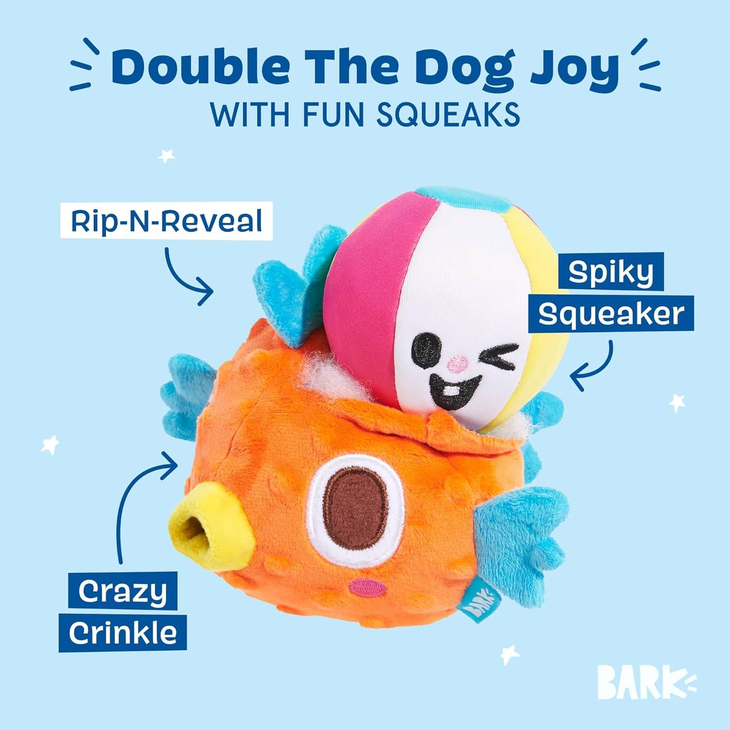 imageBarkbox 2 in 1 Interactive Plush Dog Toy  Rip and Reveal Toy for Dogs and Puppies  Stimulating Squeaky Pet Toys  Prickly Pete SmallAir Head