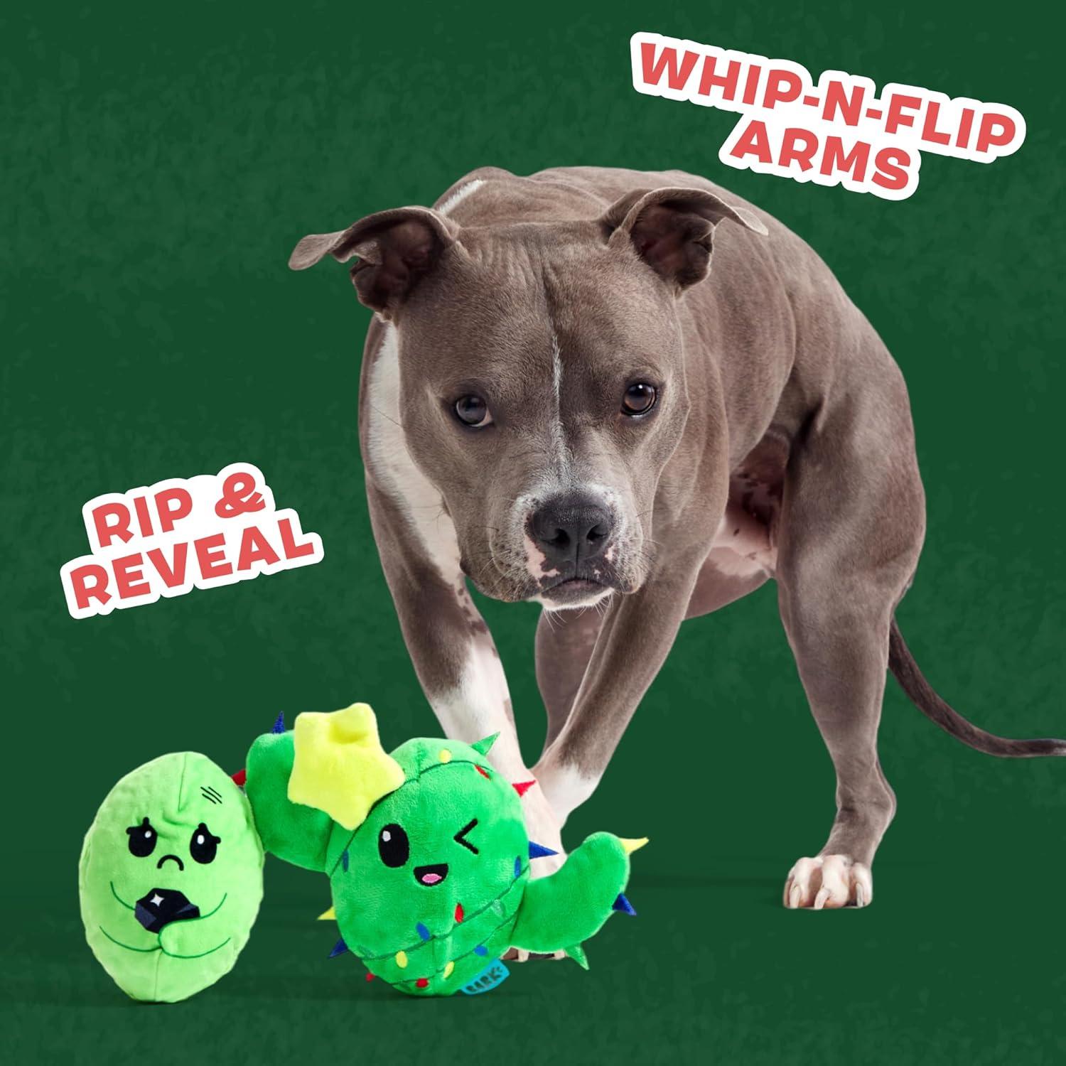 imageBarkbox 2 in 1 Interactive Plush Dog Toy  Rip and Reveal Toy for Dogs and Puppies  Stimulating Squeaky Pet Toys  Prickly Pete SmallChristmas Consuela