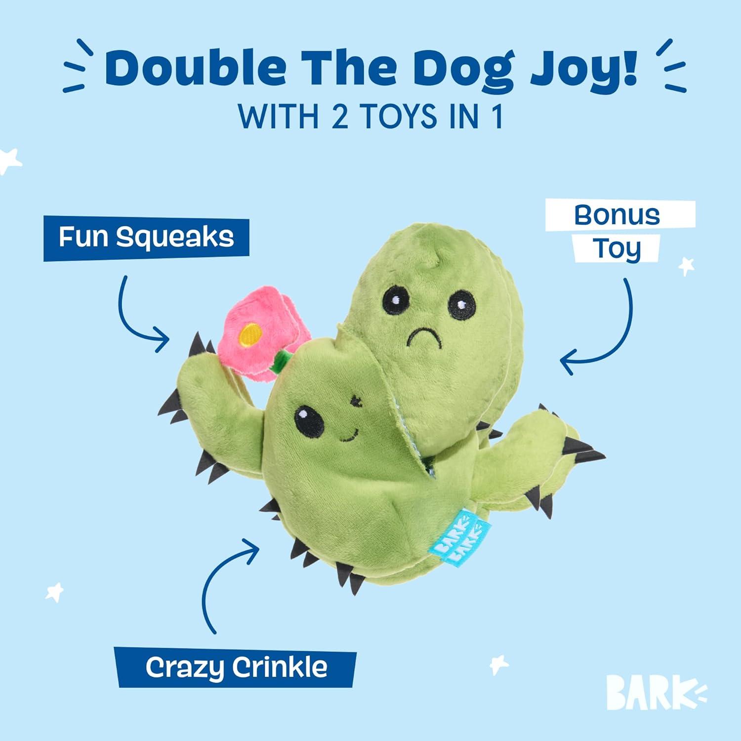 imageBarkbox 2 in 1 Interactive Plush Dog Toy  Rip and Reveal Toy for Dogs and Puppies  Stimulating Squeaky Pet Toys  Prickly Pete SmallConsuela the Cactus  Large