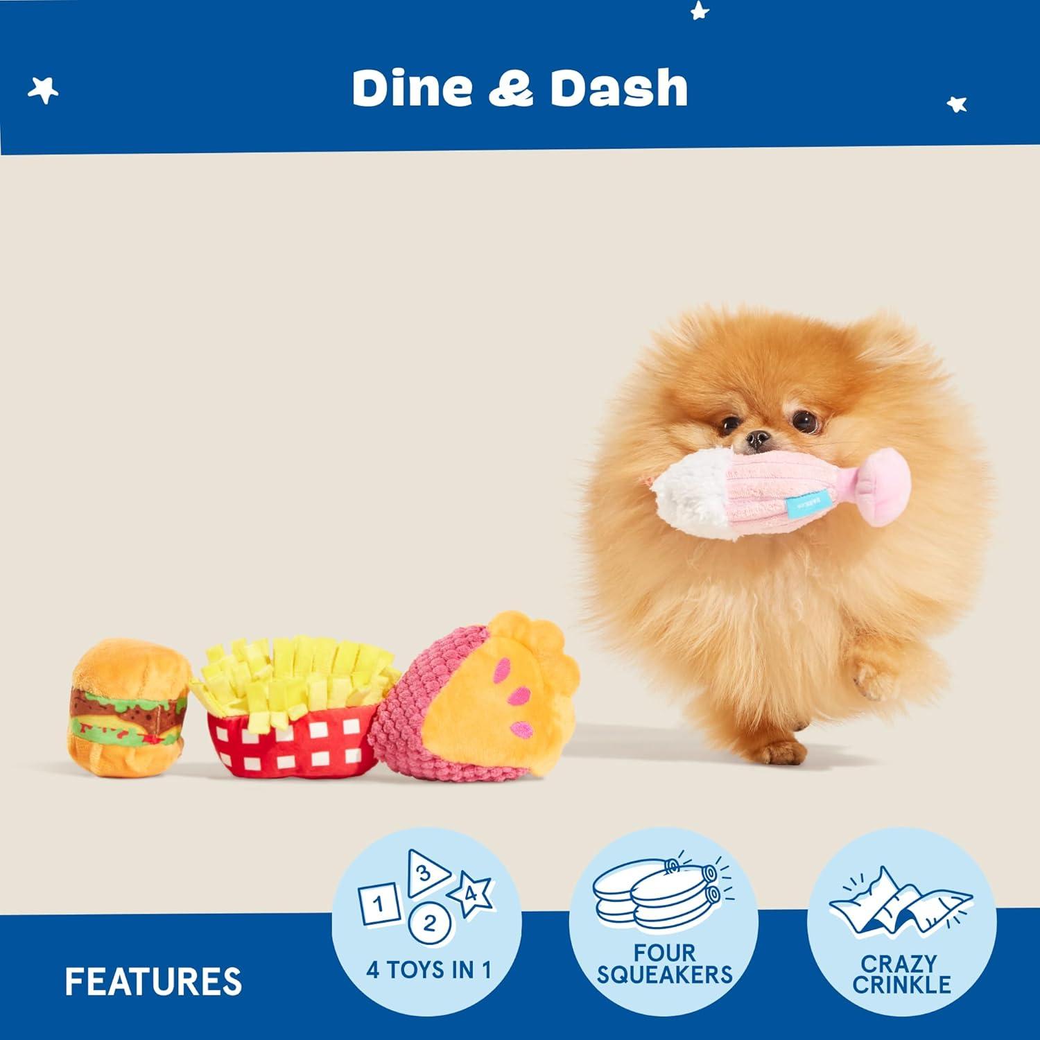 imageBarkbox 2 in 1 Interactive Plush Dog Toy  Rip and Reveal Toy for Dogs and Puppies  Stimulating Squeaky Pet Toys  Sub Zero Camping Hero SmallDine  Dash Bundle