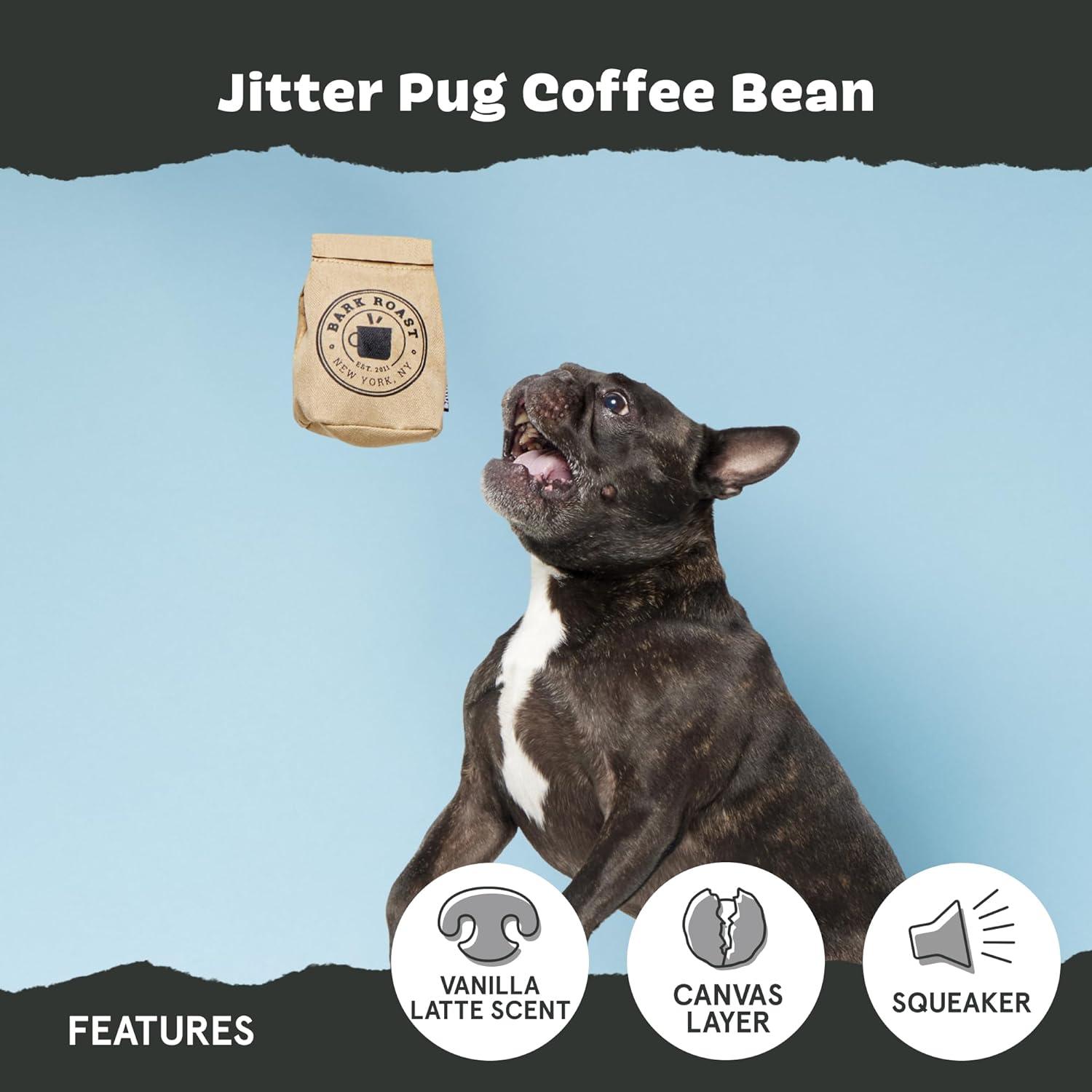 imageBarkbox 2 in 1 Interactive Plush Dog Toy  Rip and Reveal Toy for Dogs and Puppies  Stimulating Squeaky Pet Toys  Sub Zero Camping Hero SmallJitter Pug Coffee Bean