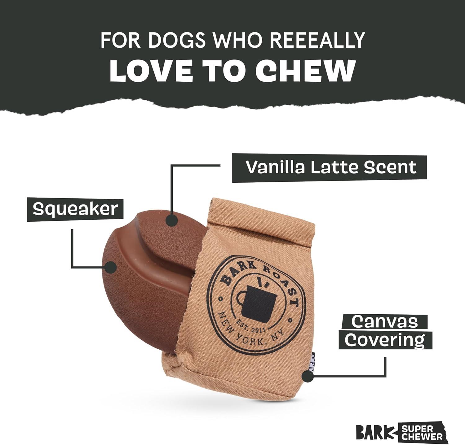 imageBarkbox 2 in 1 Interactive Plush Dog Toy  Rip and Reveal Toy for Dogs and Puppies  Stimulating Squeaky Pet Toys  Sub Zero Camping Hero SmallJitter Pug Coffee Bean