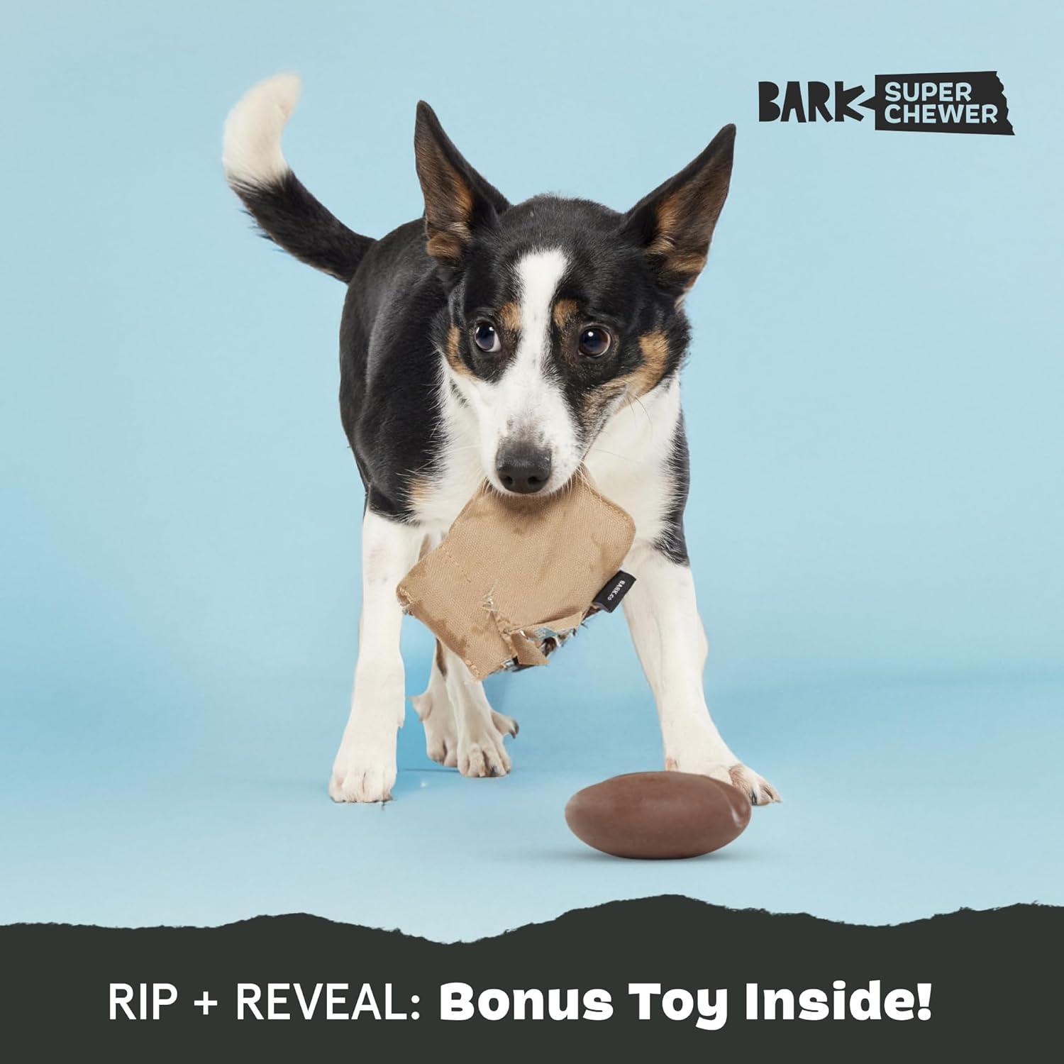 imageBarkbox 2 in 1 Interactive Plush Dog Toy  Rip and Reveal Toy for Dogs and Puppies  Stimulating Squeaky Pet Toys  Sub Zero Camping Hero SmallJitter Pug Coffee Bean