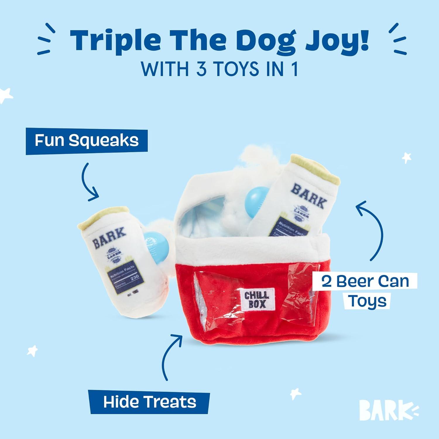 imageBarkbox 2 in 1 Interactive Plush Dog Toy  Rip and Reveal Toy for Dogs and Puppies  Stimulating Squeaky Pet Toys  Sub Zero Camping Hero SmallSub Zero Camping Hero