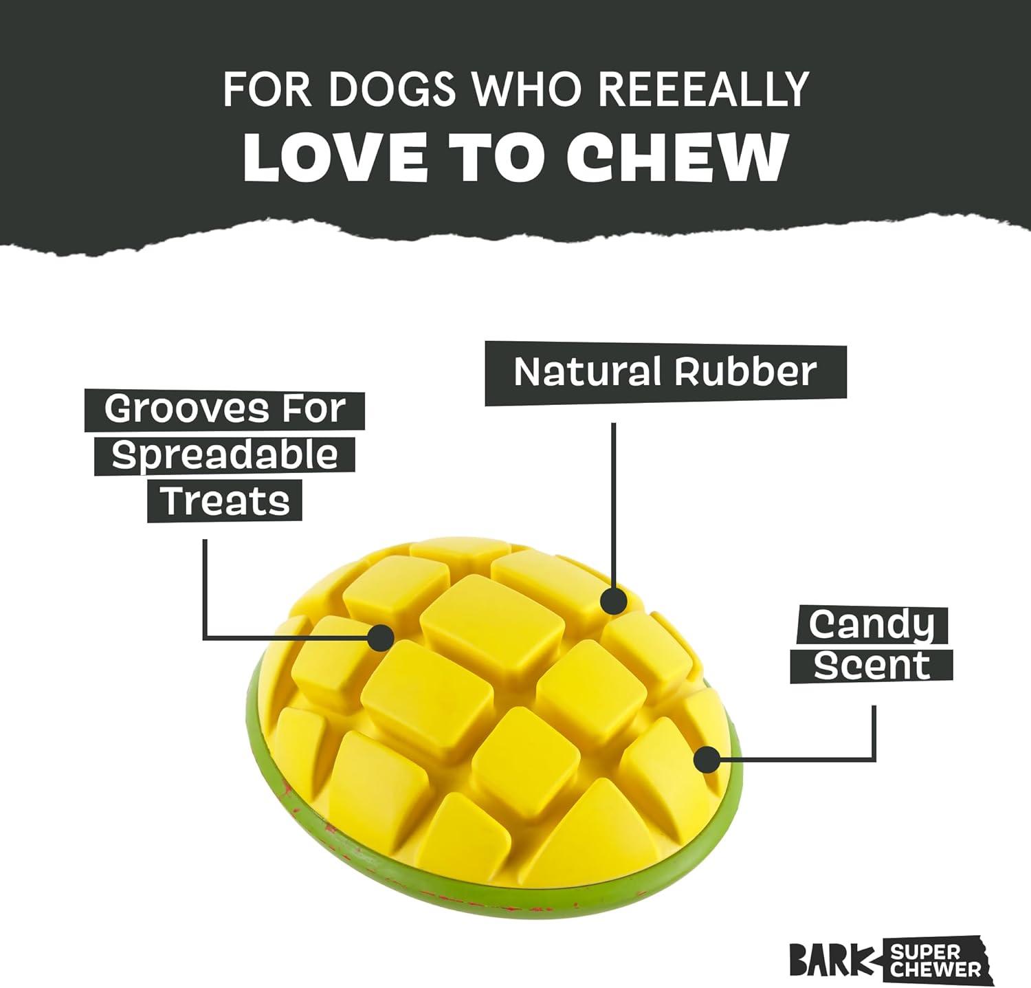 imageBarkbox Avocadoggo Dog Toy  Natural Rubber Wobble Shape Perfect for Peanut Butter amp Dishwasher Safe  Dog Toy for Aggressive ChewersGo Mango