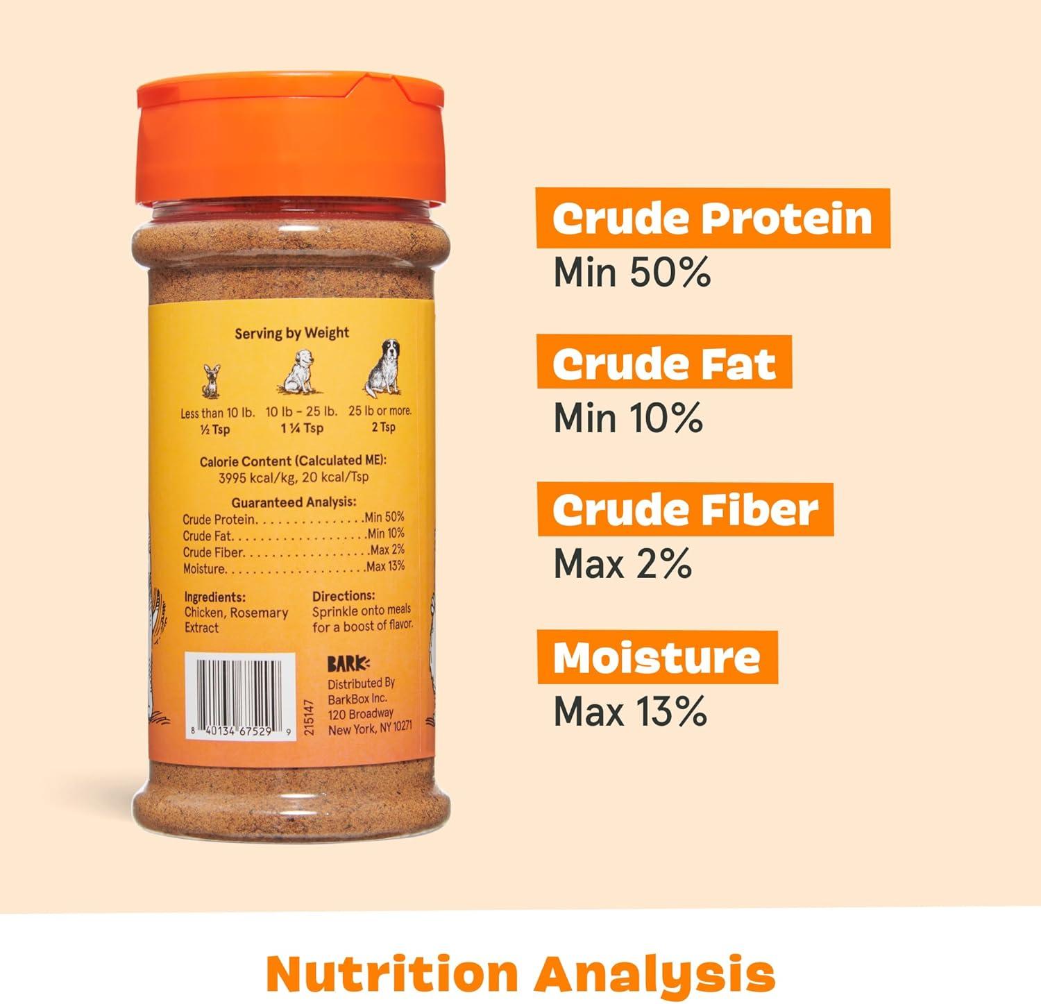 imageBarkbox Bada Bing Beef Dry Dog Food Toppers with High Protein and Limited Ingredients Meal Enhancer for Large amp Small Breeds  46 OzPour Some Chicken on Me