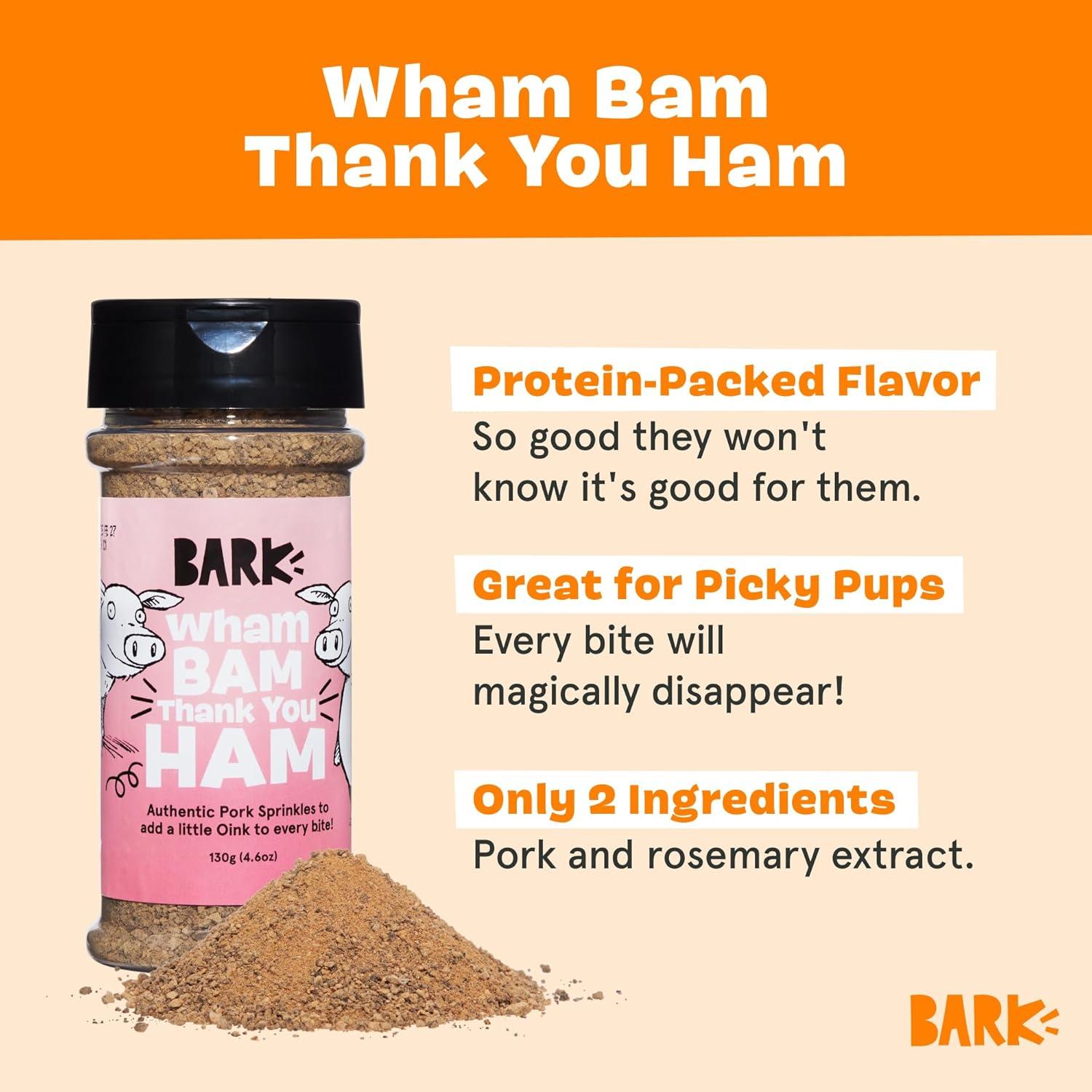 imageBarkbox Bada Bing Beef Dry Dog Food Toppers with High Protein and Limited Ingredients Meal Enhancer for Large amp Small Breeds  46 OzWham Bam Thank You Ham