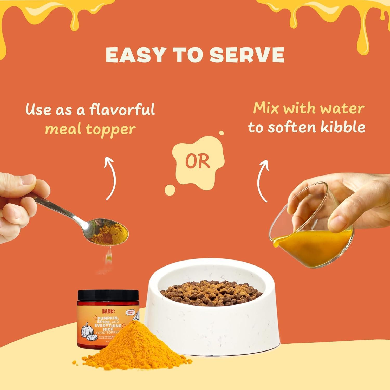 imageBarkbox Beef Dog Treat Topper High Protein Limited Ingredient Mixer Rosemary Extract for Large amp Small Breeds Elevate Dog Food Dining Shake amp Pour for Dog Bowls Pack of 3Pumpkin