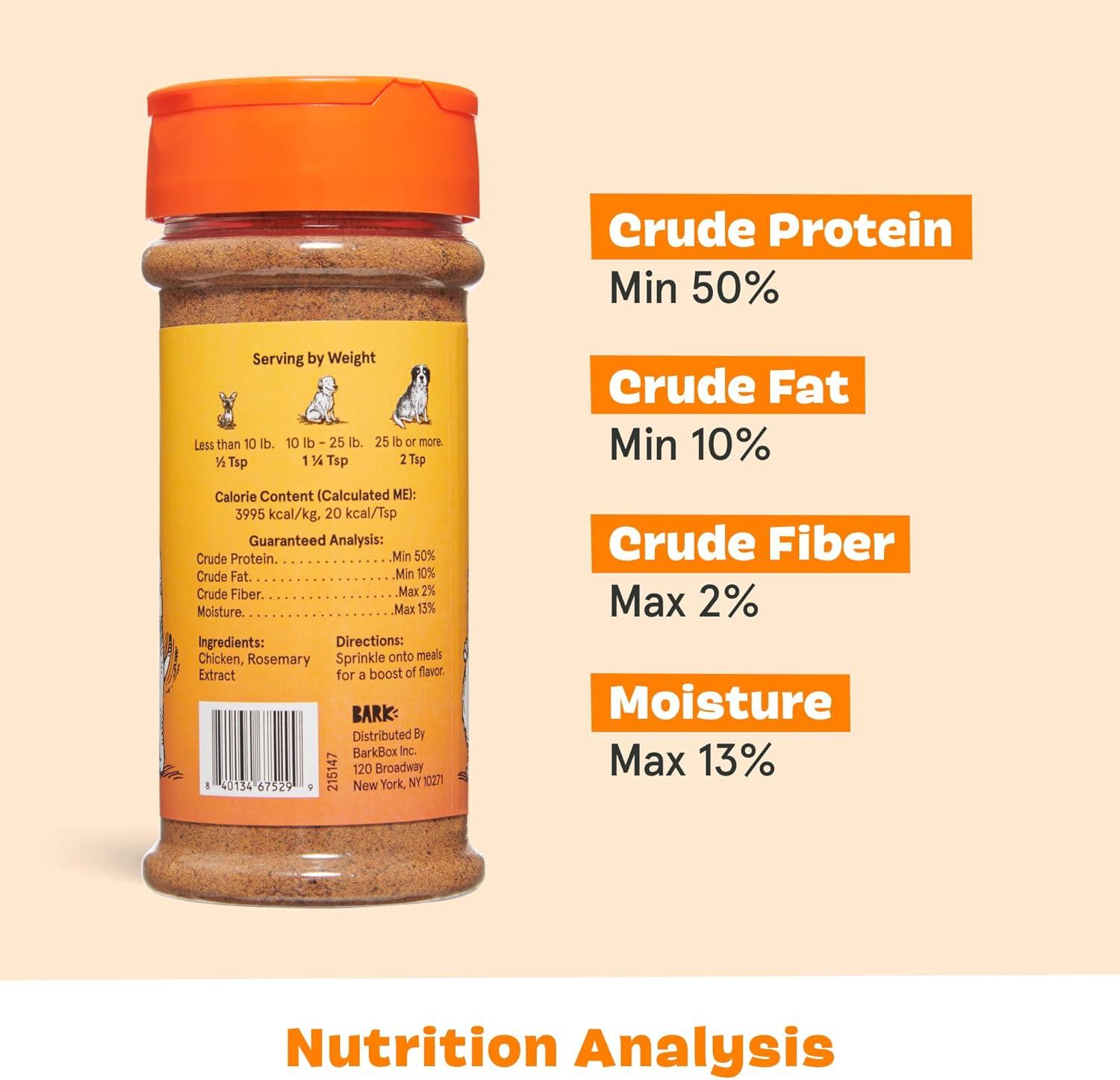 imageBarkbox Beef Dog Treat Topper High Protein Limited Ingredient Mixer Rosemary Extract for Large amp Small Breeds Elevate Dog Food Dining Shake amp Pour for Dog Bowls Pack of 3Pour Some Chicken on Me