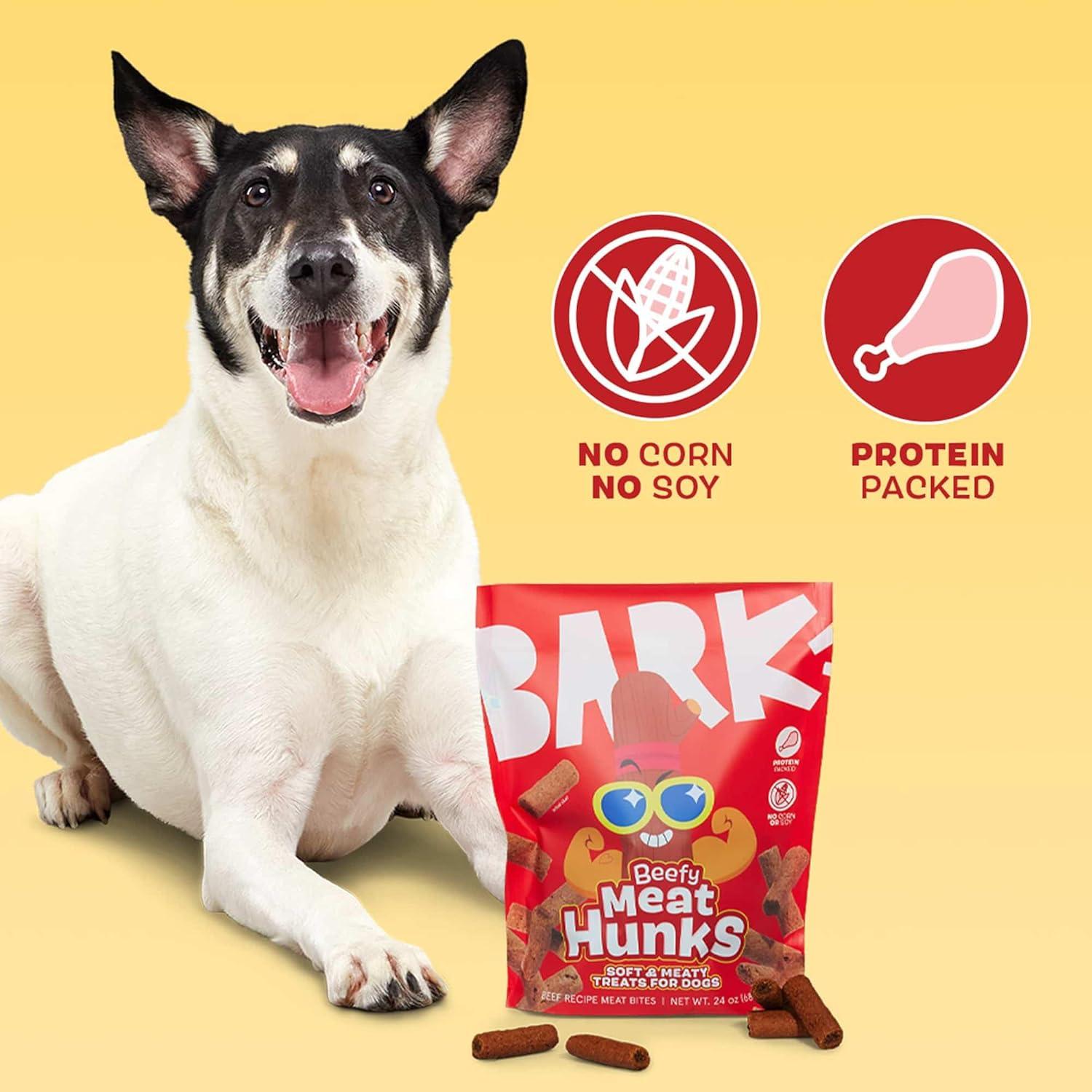 imageBarkbox Beefy Meat Hunks  Savory Beef Recipe with ProteinPacked Goodness No Corn or Soy  24oz BagBeef