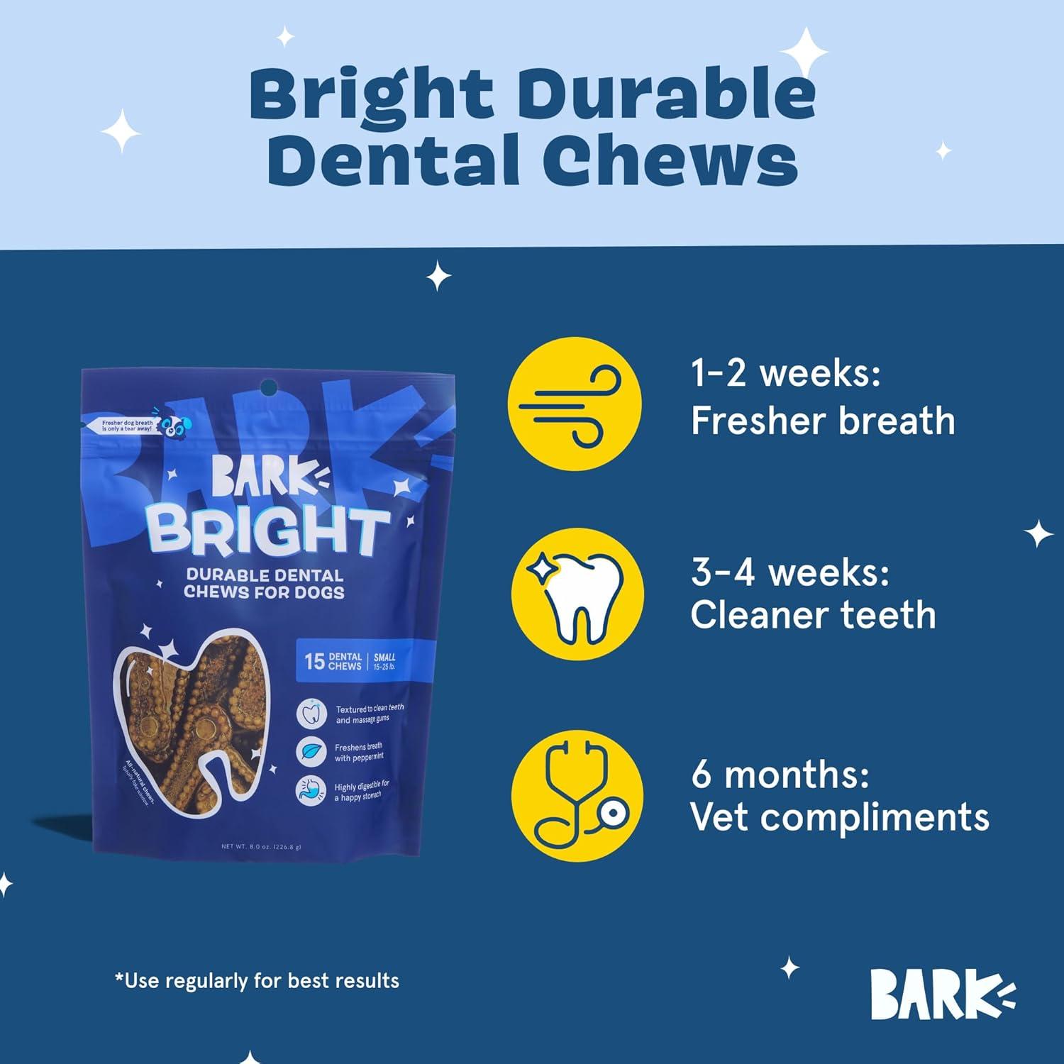 imageBarkbox Bright Durable Dental Chew Sticks for Dogs  15 Chews Made for Tough Chewers Large BreedsSmall Breeds