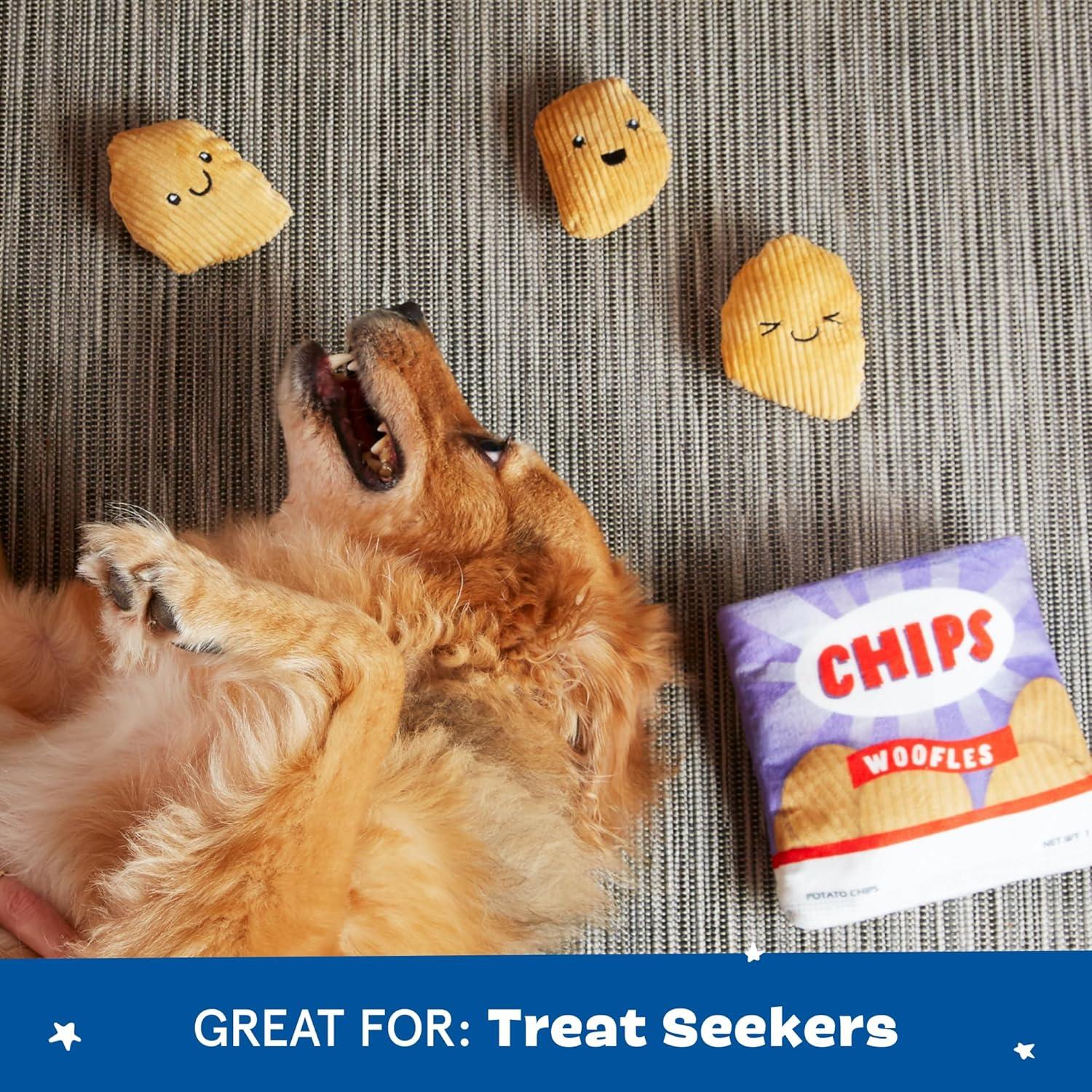 imageBarkbox Chewz Ballz Plush Dog Toy  MultiPart Fun for Small Dogs Perfect for Playtime amp FetchWoofles Chips