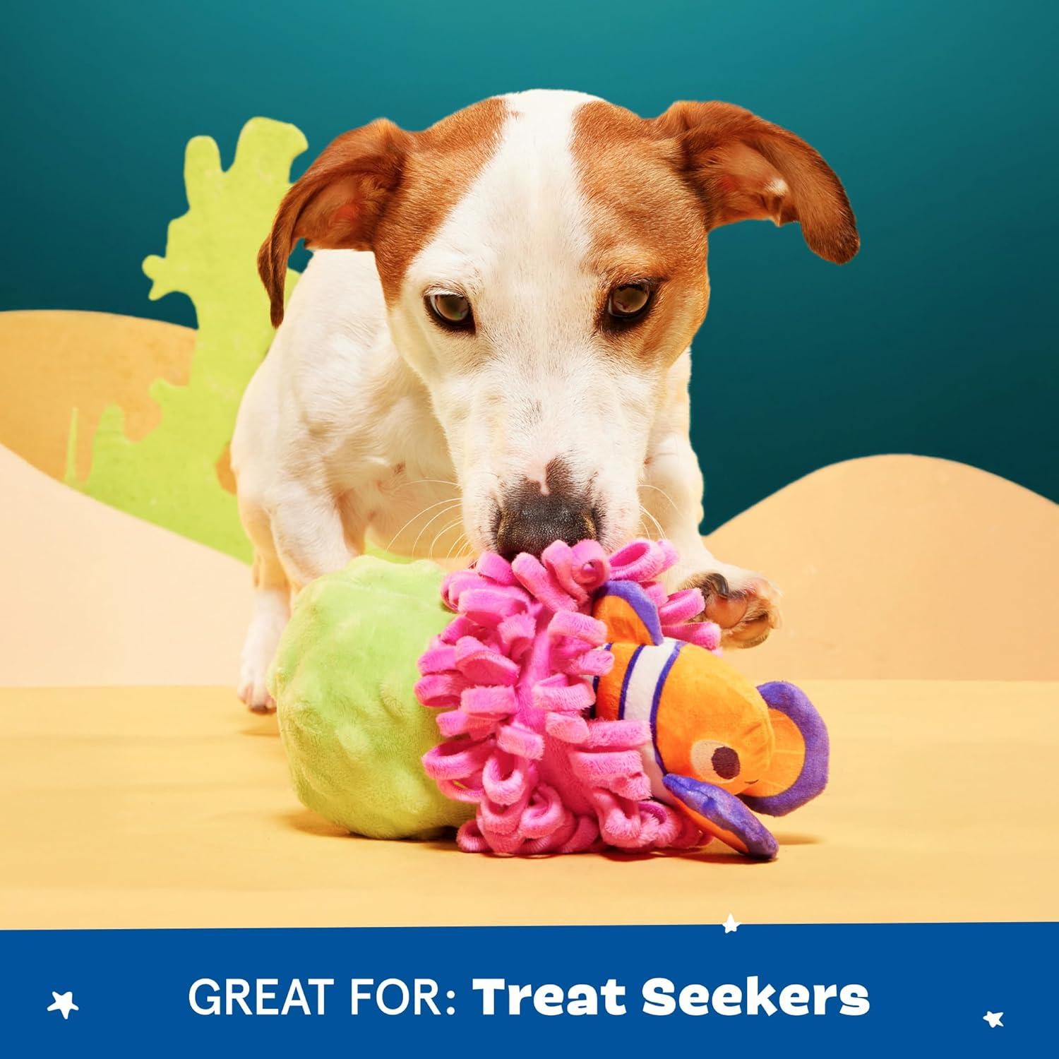 imageBarkbox Clown Fishing Around Plush Toy for Small Dogs  2Part Squeaky Toy with TreatHiding Fun  Perfect for Interactive Play and Mental StimulationClown Fishing AroundSmall