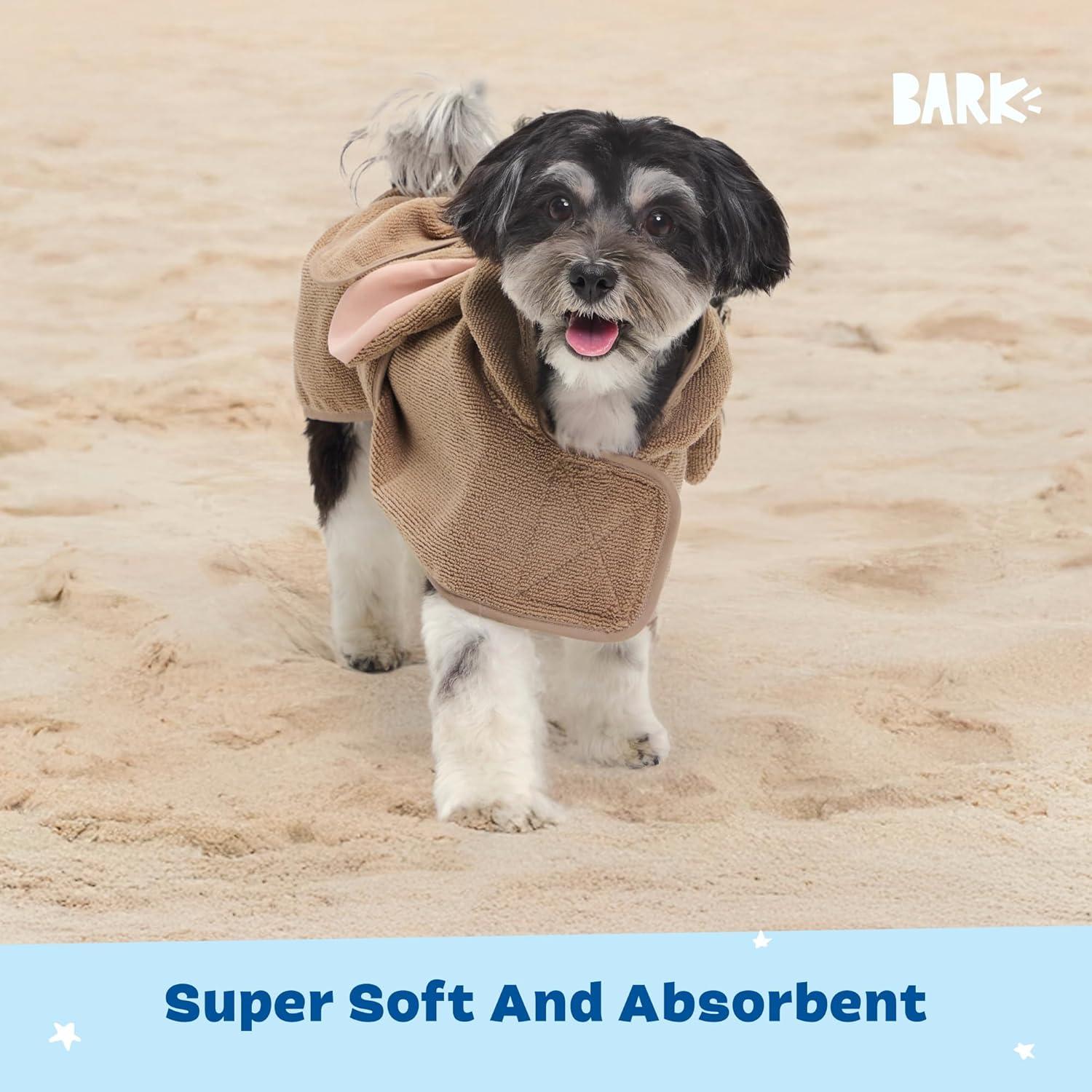 imageBarkbox Dog Bathrobe Fast Drying with Hook and Loop Closure amp Wrap Tie Snuggle Cute Dogs Clothes Easy to Clean Machine Washable Dog Coats and Tumble Dry Low  Lion LargeBunny