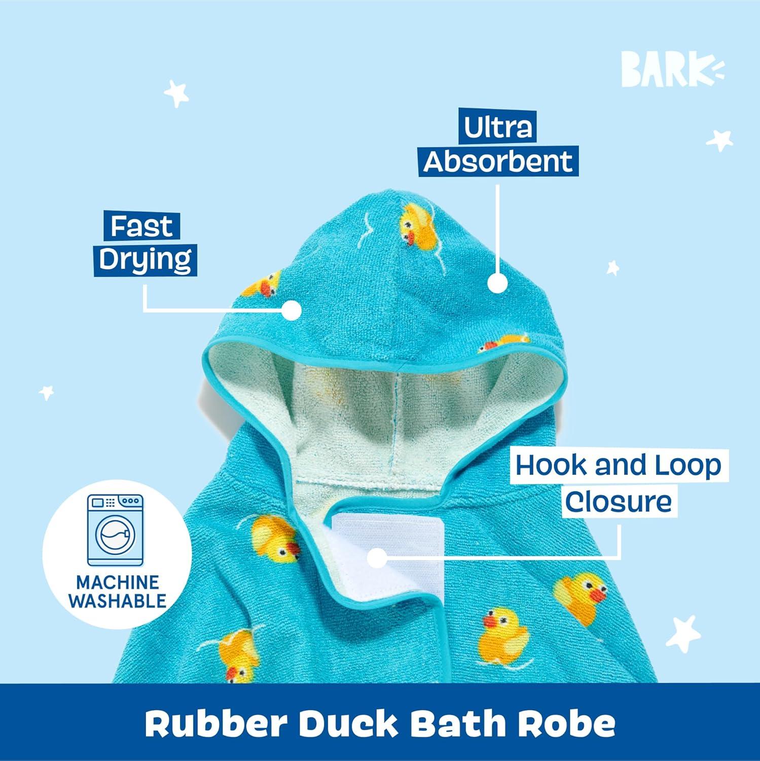 imageBarkbox Dog Bathrobe Fast Drying with Hook and Loop Closure amp Wrap Tie Snuggle Cute Dogs Clothes Easy to Clean Machine Washable Dog Coats and Tumble Dry Low  Lion LargeRubber Duck