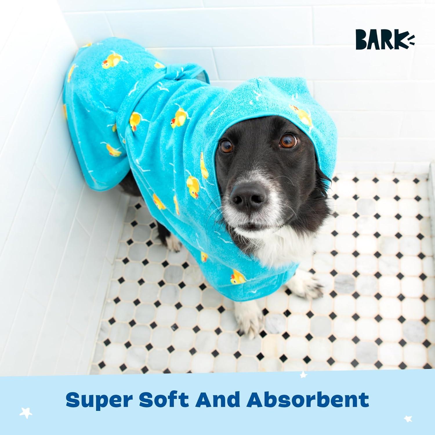 imageBarkbox Dog Bathrobe Fast Drying with Hook and Loop Closure amp Wrap Tie Snuggle Cute Dogs Clothes Easy to Clean Machine Washable Dog Coats and Tumble Dry Low  Lion LargeRubber Duck