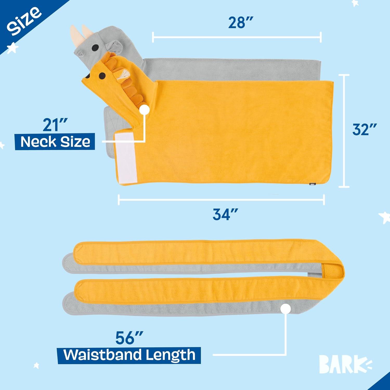 imageBarkbox Dog Bathrobe Fast Drying with Hook and Loop Closure amp Wrap Tie Snuggle Cute Dogs Clothes Easy to Clean Machine Washable Dog Coats and Tumble Dry Low  Lion LargeLionRhino