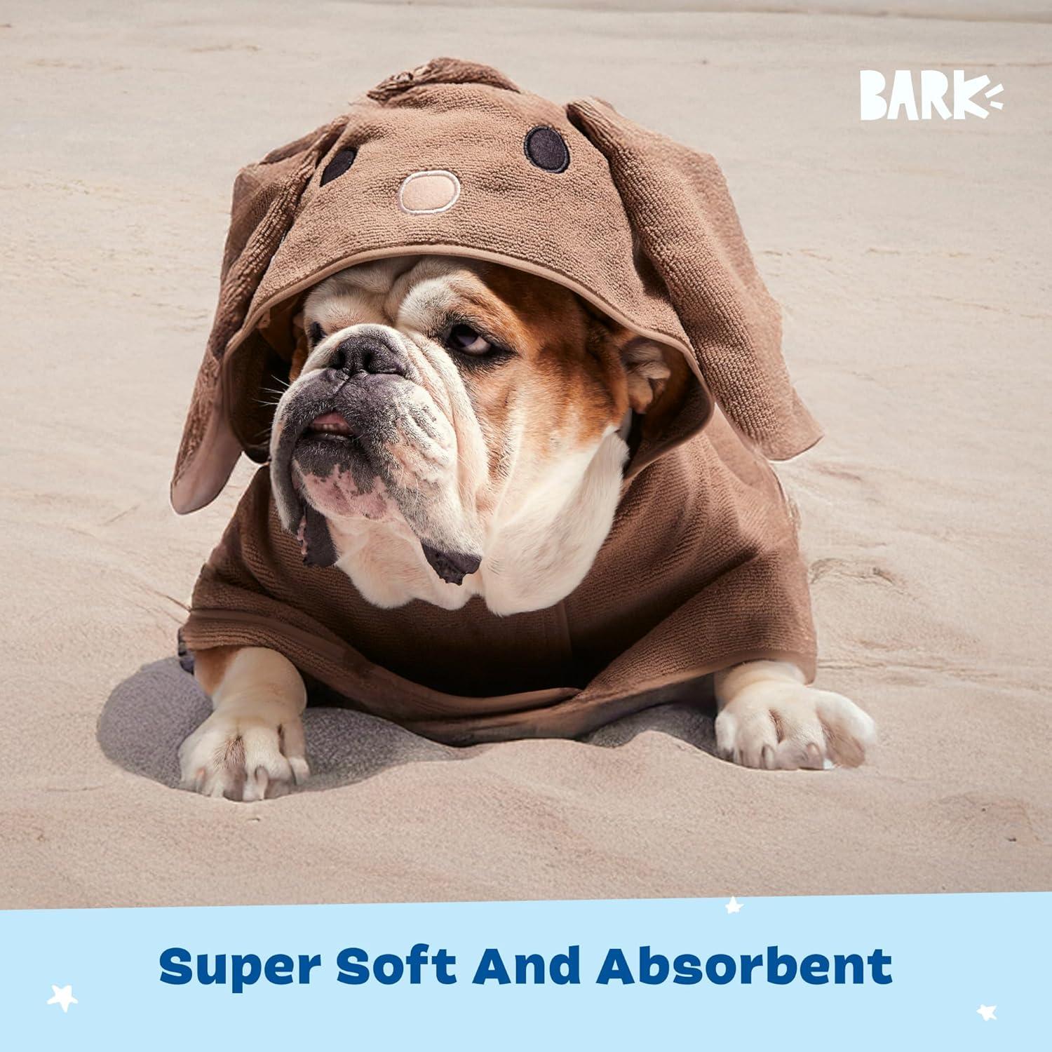 imageBarkbox Dog Bathrobe Fast Drying with Hook and Loop Closure amp Wrap Tie Snuggle Cute Dogs Clothes Easy to Clean Machine Washable Dog Coats and Tumble Dry Low  Lion LargeBunny