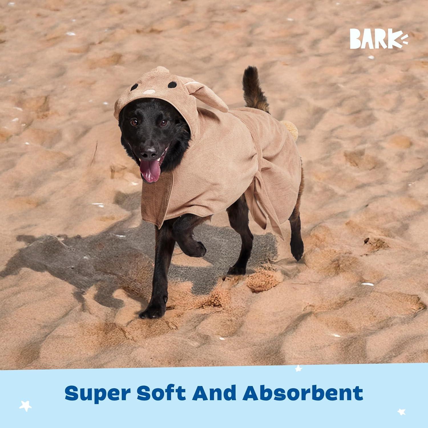 imageBarkbox Dog Bathrobe Fast Drying with Hook and Loop Closure amp Wrap Tie Snuggle Cute Dogs Clothes Easy to Clean Machine Washable Dog Coats and Tumble Dry Low  Lion LargeBunny