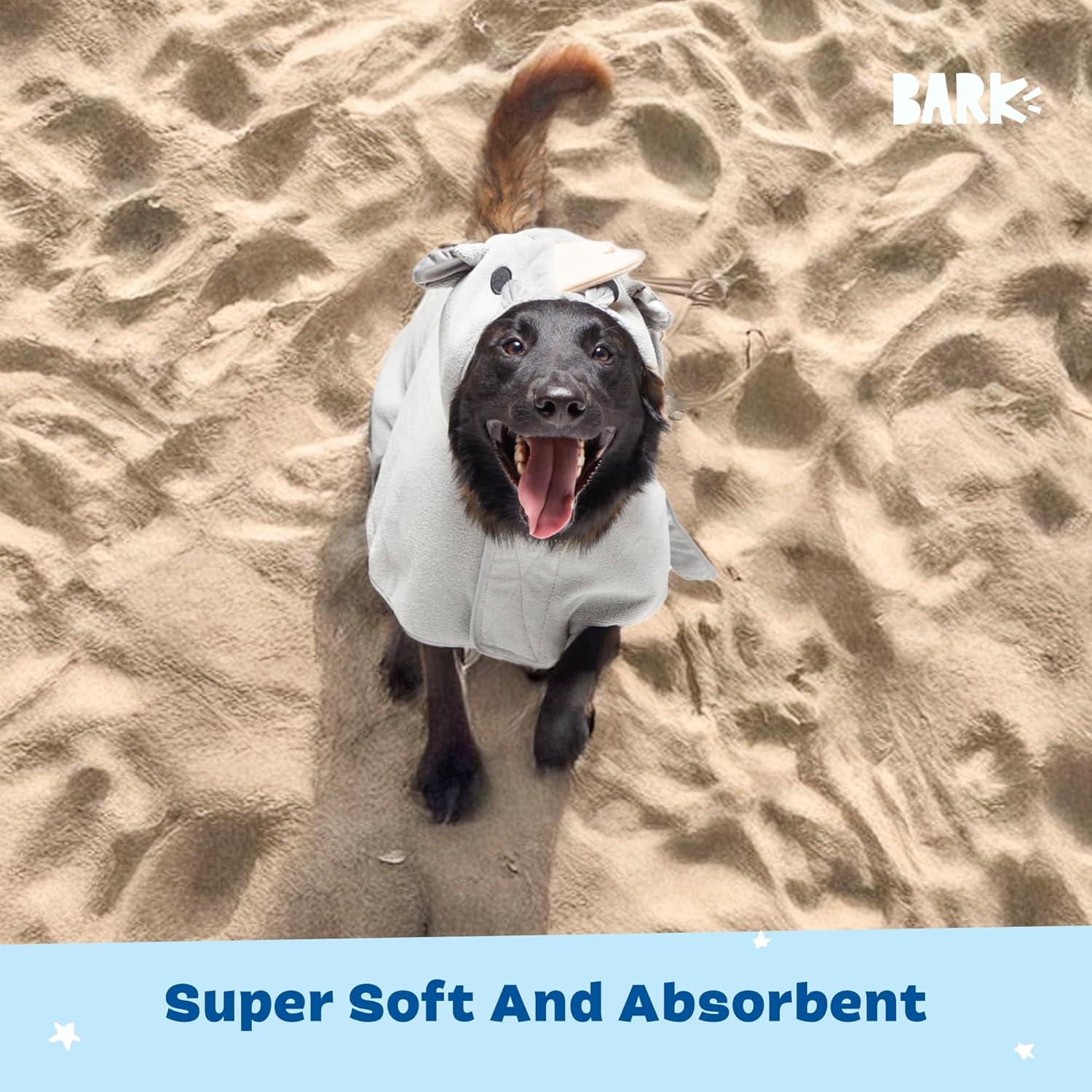 imageBarkbox Dog Bathrobe Fast Drying with Hook and Loop Closure amp Wrap Tie Snuggle Cute Dogs Clothes Easy to Clean Machine Washable Dog Coats and Tumble Dry Low  Lion LargeRhino