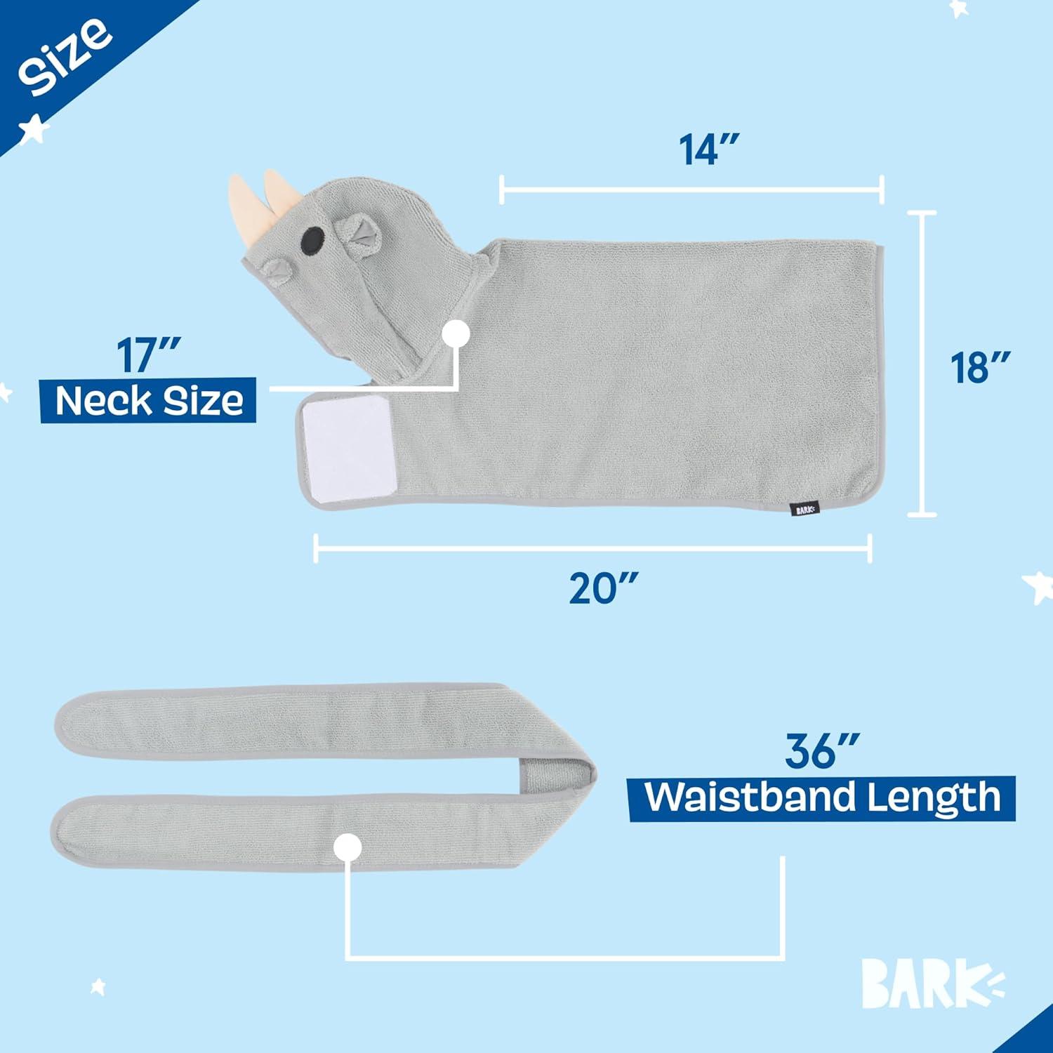 imageBarkbox Dog Bathrobe Fast Drying with Hook and Loop Closure amp Wrap Tie Snuggle Cute Dogs Clothes Easy to Clean Machine Washable Dog Coats and Tumble Dry Low  Lion LargeRhino