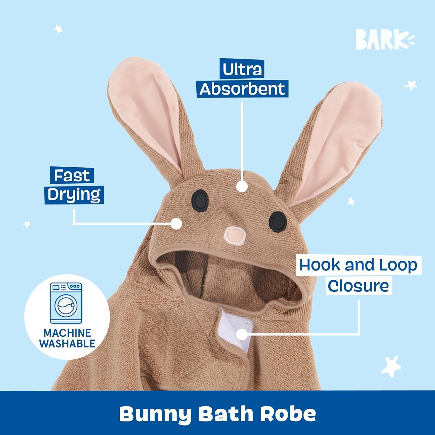 imageBarkbox Dog Bathrobe Fast Drying with Hook and Loop Closure amp Wrap Tie Snuggle Cute Dogs Clothes Easy to Clean Machine Washable Dog Coats and Tumble Dry Low  Lion LargeBunny