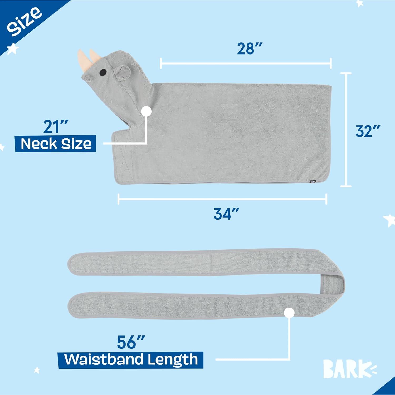 imageBarkbox Dog Bathrobe Fast Drying with Hook and Loop Closure amp Wrap Tie Snuggle Cute Dogs Clothes Easy to Clean Machine Washable Dog Coats and Tumble Dry Low  Lion LargeRhino