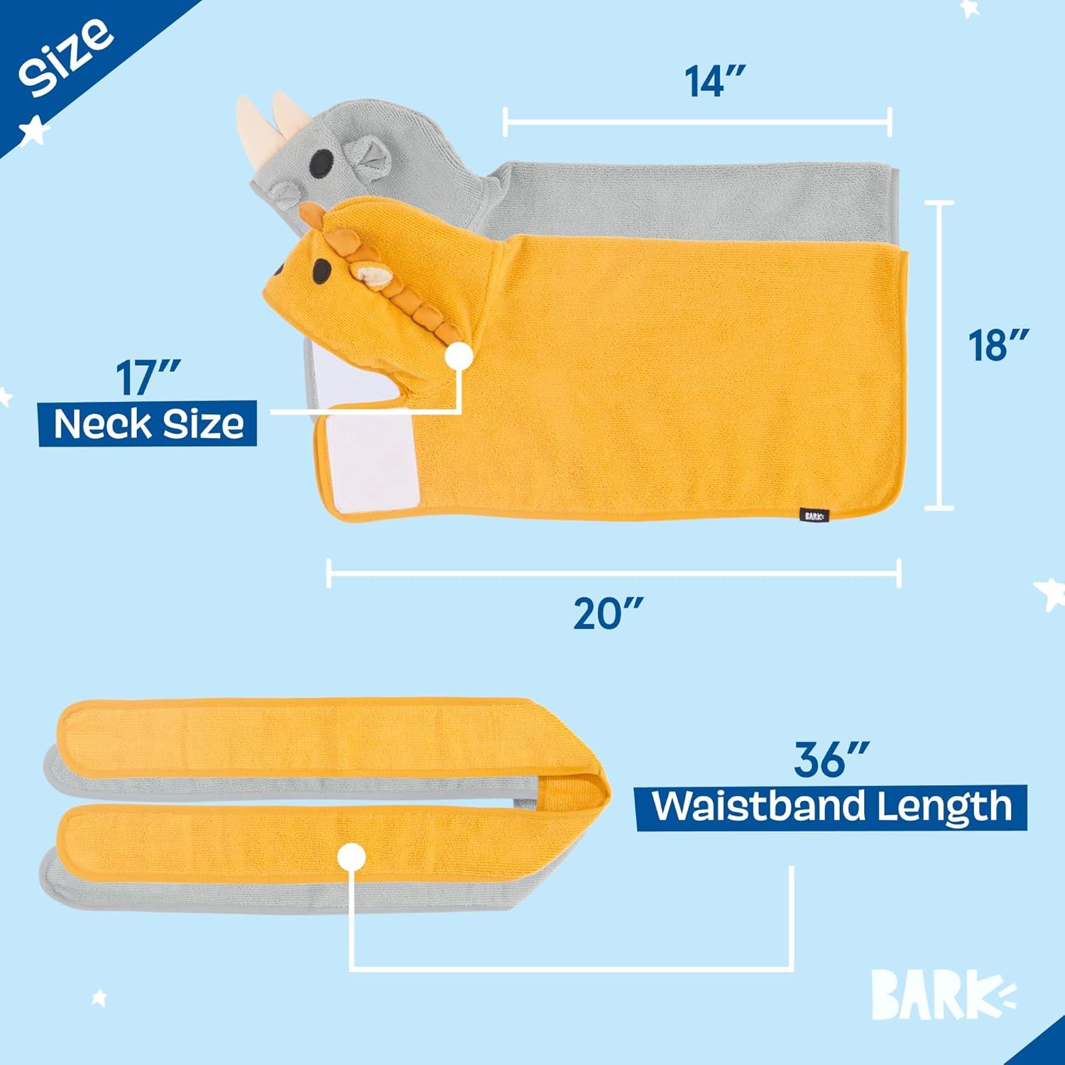 imageBarkbox Dog Bathrobe Fast Drying with Hook and Loop Closure amp Wrap Tie Snuggle Cute Dogs Clothes Easy to Clean Machine Washable Dog Coats and Tumble Dry Low  Lion LargeLionRhino