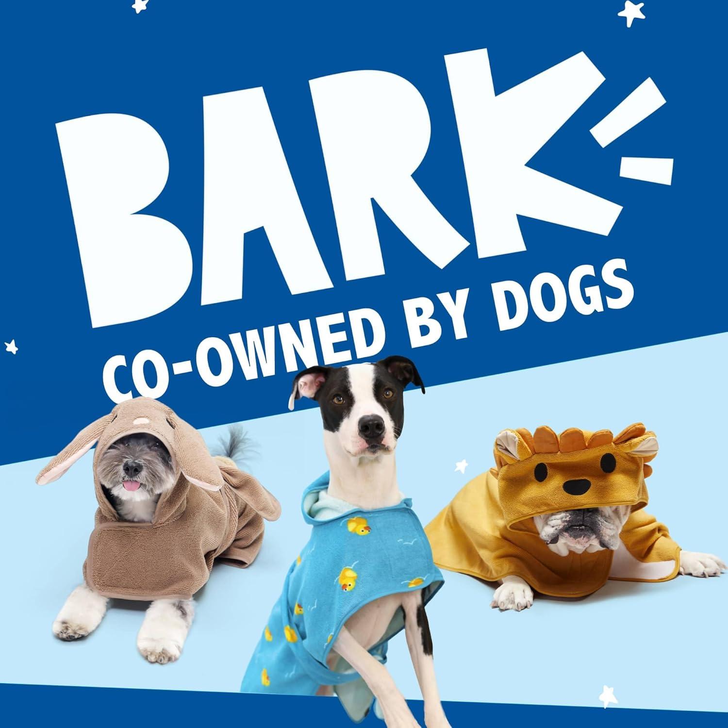 imageBarkbox Dog Bathrobe Fast Drying with Hook and Loop Closure amp Wrap Tie Snuggle Cute Dogs Clothes Easy to Clean Machine Washable Dog Coats and Tumble Dry Low  Lion LargeLion