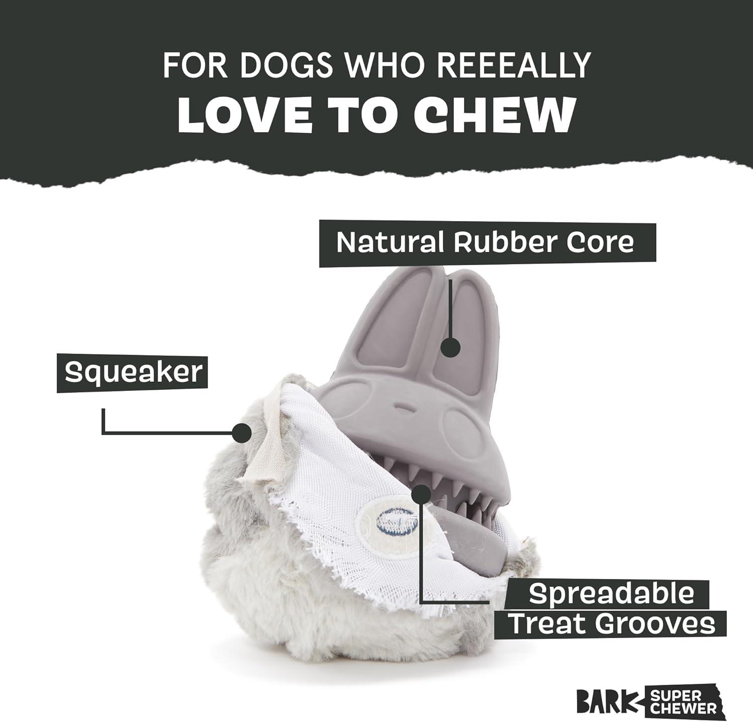 imageBarkbox Dog Toy 2 in 1 Interactive Plush Exterior with Squeaker amp Textured Material Tearable Dog Toy with Squeaky Spikey Ball Inside Ideal for Toy Destroyers  Monsieur Acorn LargeHare  Large