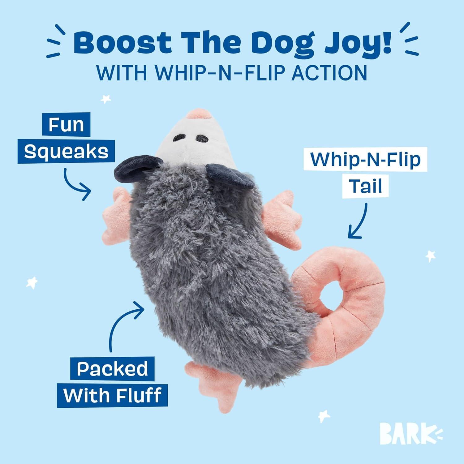 imageBarkbox Dog Toy 2 in 1 Interactive Plush Exterior with Squeaker amp Textured Material Tearable Dog Toy with Squeaky Spikey Ball Inside Ideal for Toy Destroyers  Monsieur Acorn LargePossum