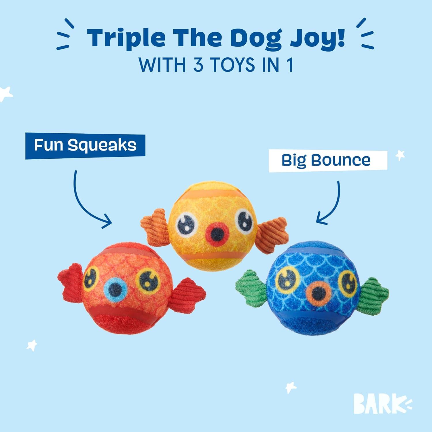 imageBarkbox Dog Toys  Squeaky Clean Bath Bombs Squeaker Ball Interactive Chew Toys  Durable amp Tough Tennis Balls Training Exercise amp Beating Boredom  Stimulating Plush SmallMedium Breed amp PuppiesPuppy Guppies