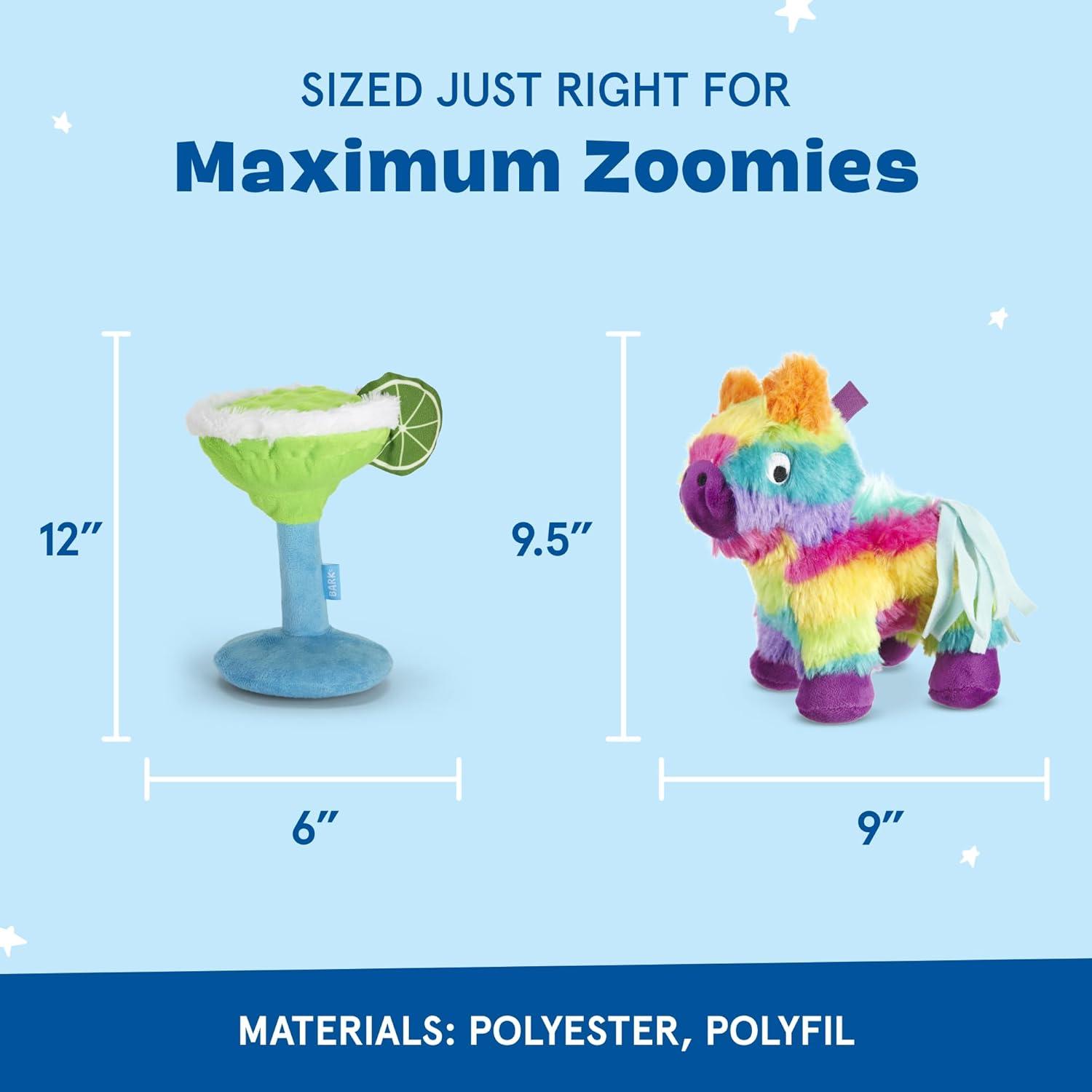 imageBarkbox Fiesta Party Bundle  Squeaky Dog Toys  Plush Chew Toys  Puppy and Pet Toys for Small Dogs  Full O Fluff Pinata amp Muy Squeaky MargaritaFiesta Bundle Small