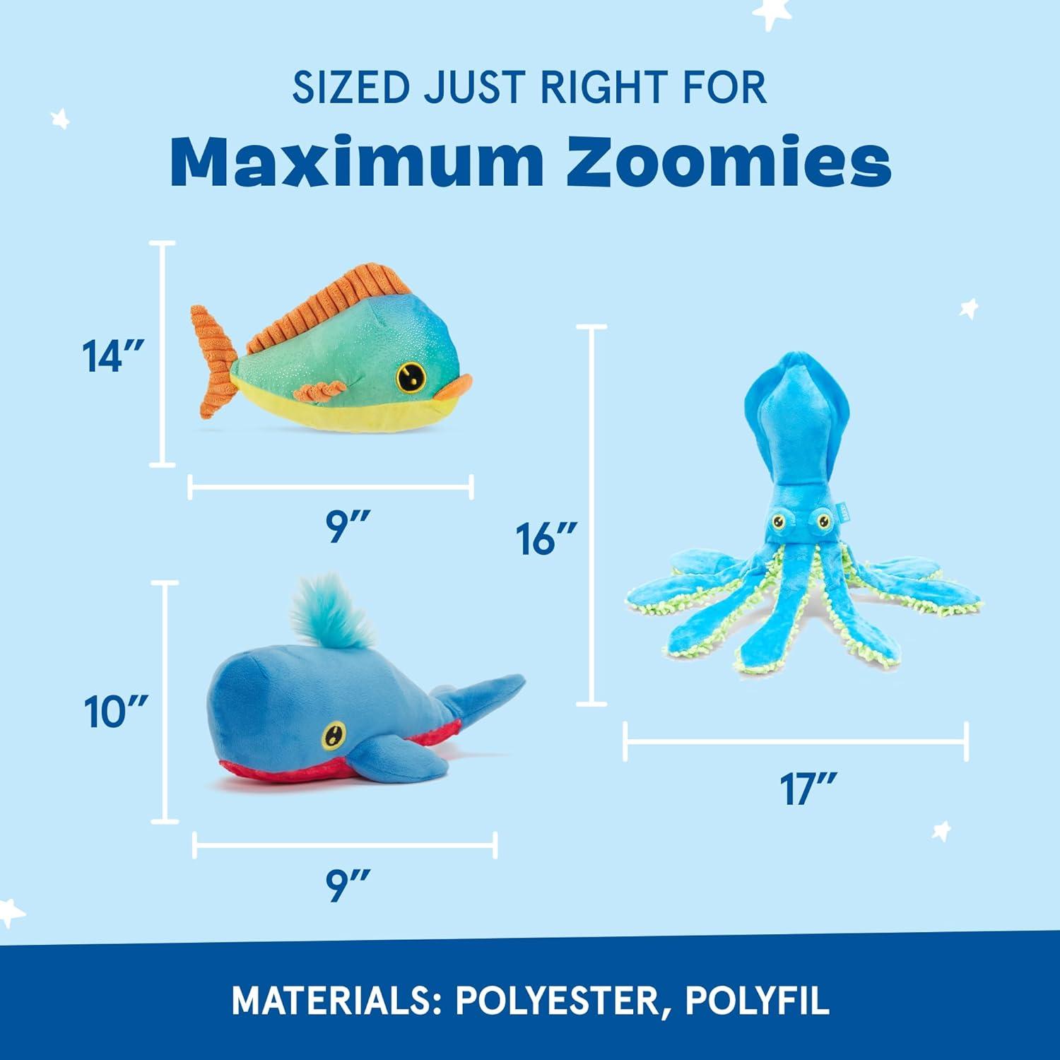 imageBarkbox Fiesta Party Bundle  Squeaky Dog Toys  Plush Chew Toys  Puppy and Pet Toys for Small Dogs  Full O Fluff Pinata amp Muy Squeaky MargaritaUnder the Sea Bundle Large