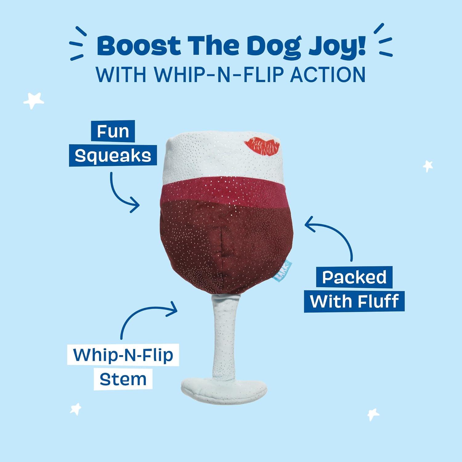 imageBarkbox Grrrrande Vino Dog Toy  Plush Squeaky Wine Toy with Fluff amp WhipNFlip Stem  Dog Toys Dogs amp Puppy EssentialsGrrrrande Vino