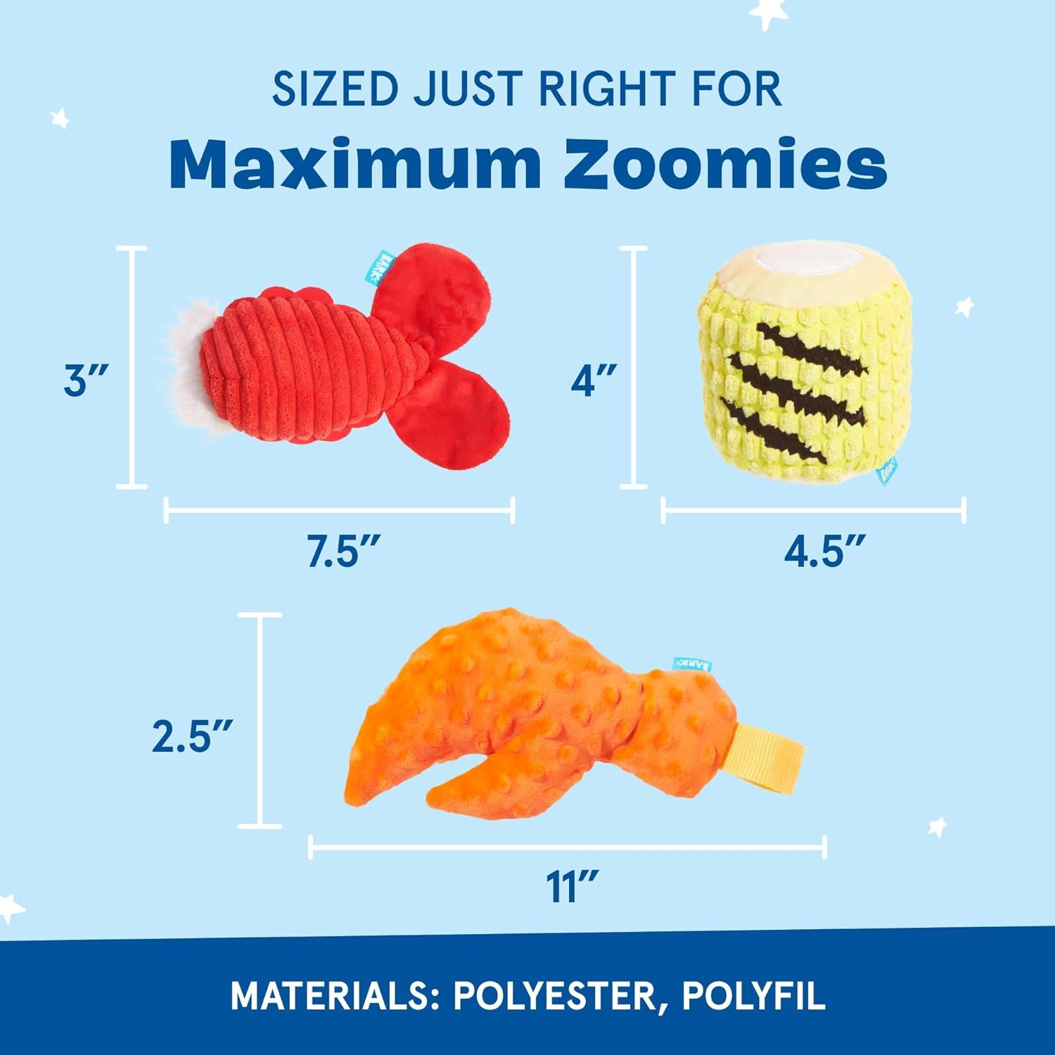 imageBarkbox Movie Bites Dog Toy Bundle  Squeaky Dog Toys  Plush Dog Toys  Puppy and Pet Toys for Small DogsThe Maine Event