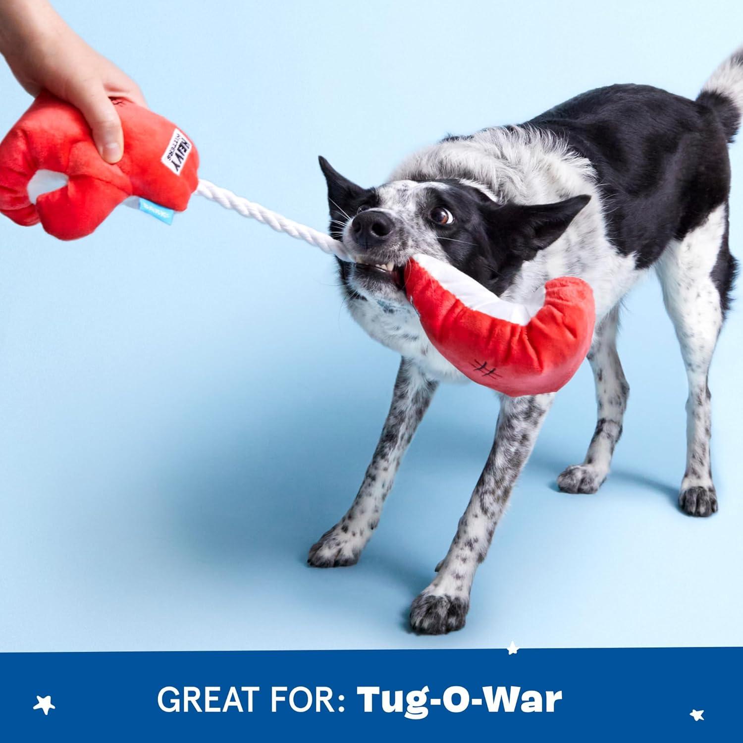 imageBarkbox Plush Throwing Munches Squeaky Dog Rope Toy Small Dog Breeds  Durable Interactive Tug TShirt Rope Toy for Aggressive Chewers Puppy Teething Exercise Training Boredom Bonding Play