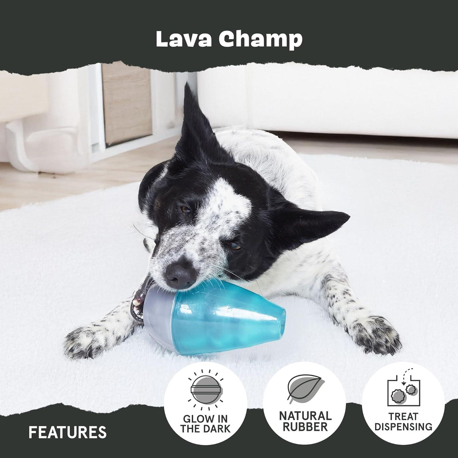 imageBarkbox Poopsicle Dog Toy for Medium Dogs  Perfect for Fetch and Hiding Treats Offering a Rewarding Challenge for Dogs and PuppiesLava Champ