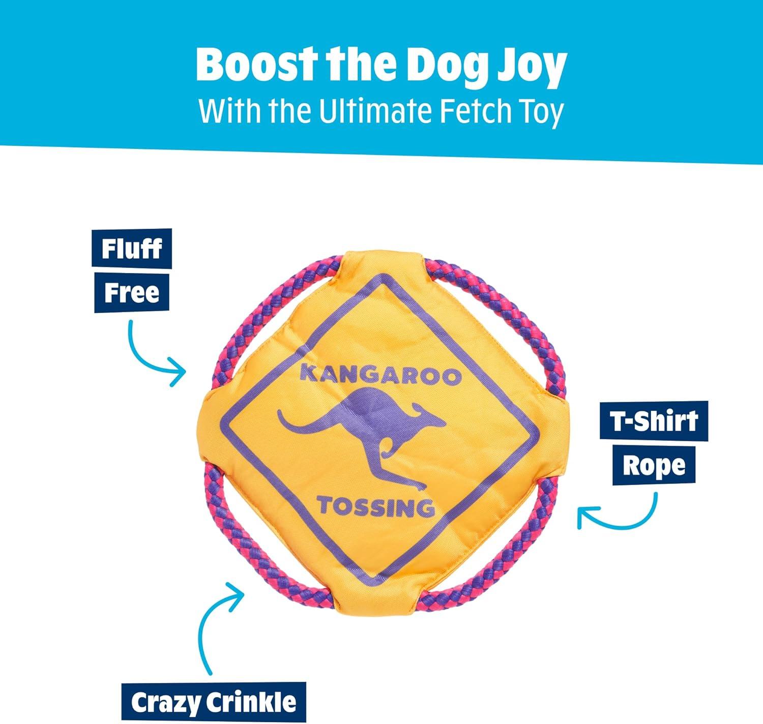 imageBarkbox Signore Pizza Face Dog Toy  FluffFree Crinkle Pizza Toy with TShirt Rope  Durable Dog Toys Dogs amp Puppy EssentialsKangaroo Tossing