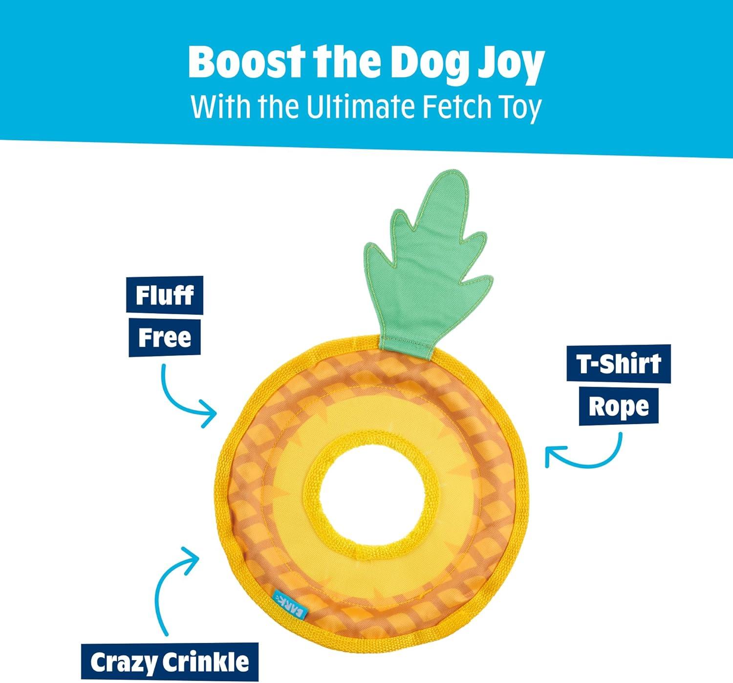 imageBarkbox Signore Pizza Face Dog Toy  FluffFree Crinkle Pizza Toy with TShirt Rope  Durable Dog Toys Dogs amp Puppy EssentialsPineapple Fling