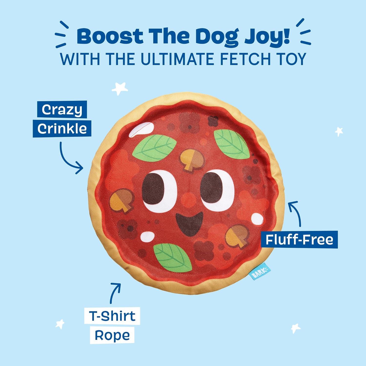 imageBarkbox Signore Pizza Face Dog Toy  FluffFree Crinkle Pizza Toy with TShirt Rope  Durable Dog Toys Dogs amp Puppy EssentialsSignore Pizza Face