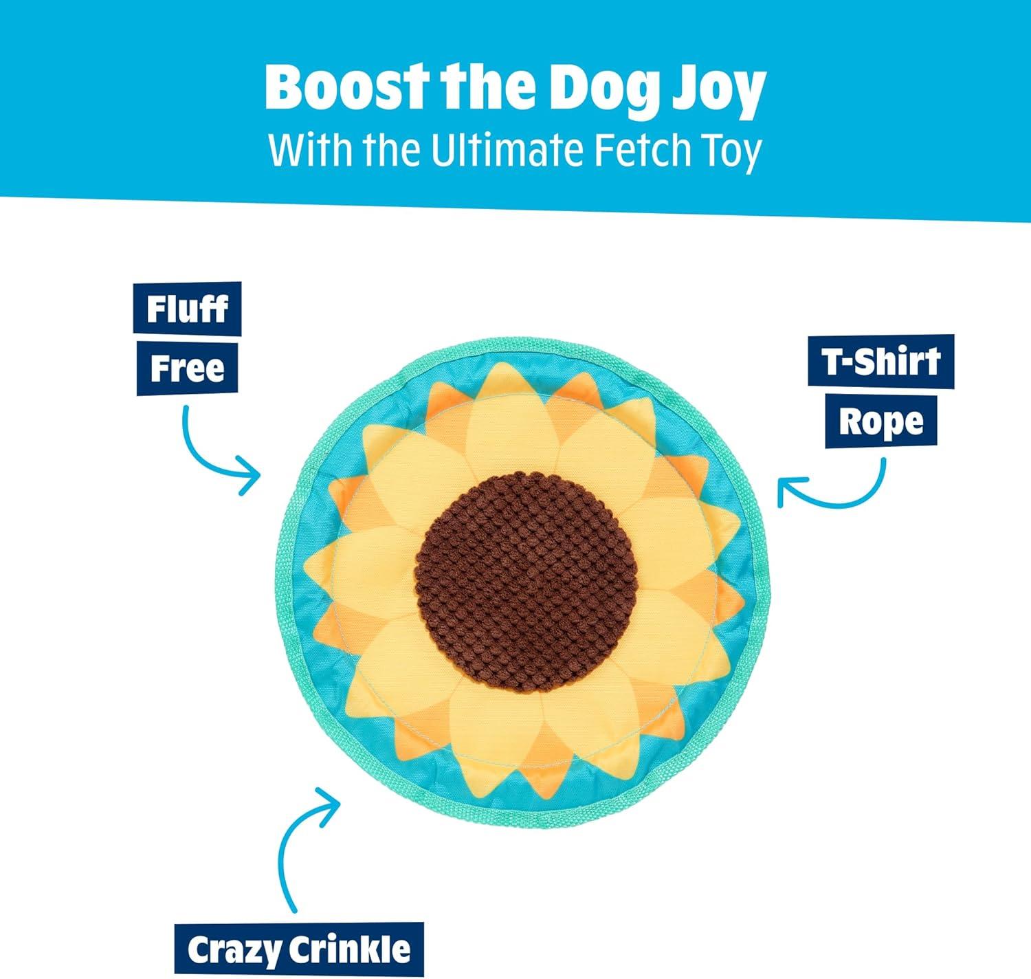 imageBarkbox Signore Pizza Face Dog Toy  FluffFree Crinkle Pizza Toy with TShirt Rope  Durable Dog Toys Dogs amp Puppy EssentialsSunflower Flinger