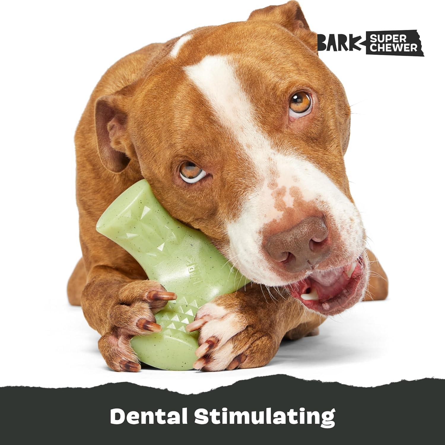 imageBarkbox Super Chewer Tough Dog Chew Toys for Aggressive Chewers Dental Stimulating T Bone  LargeChopper  Large