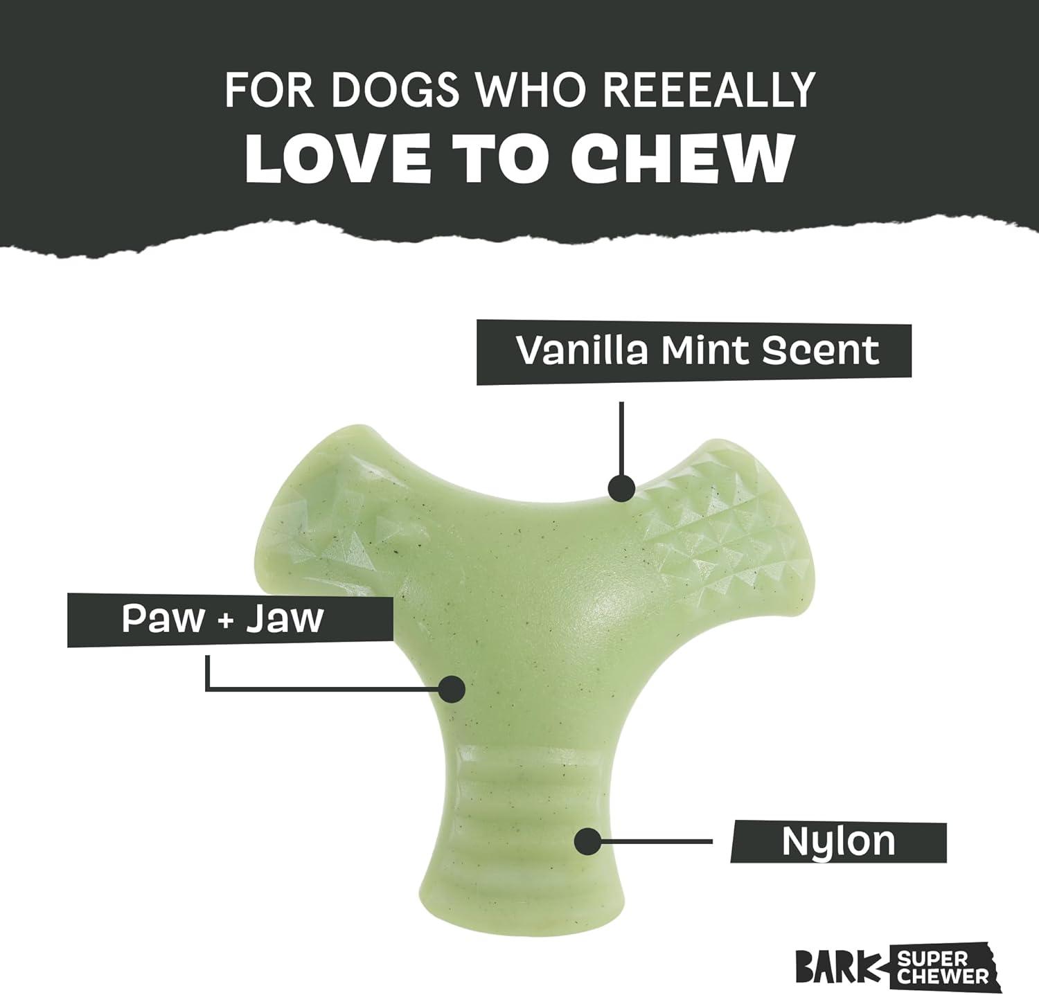imageBarkbox Super Chewer Tough Dog Chew Toys for Aggressive Chewers Dental Stimulating T Bone  LargeChopper  Large