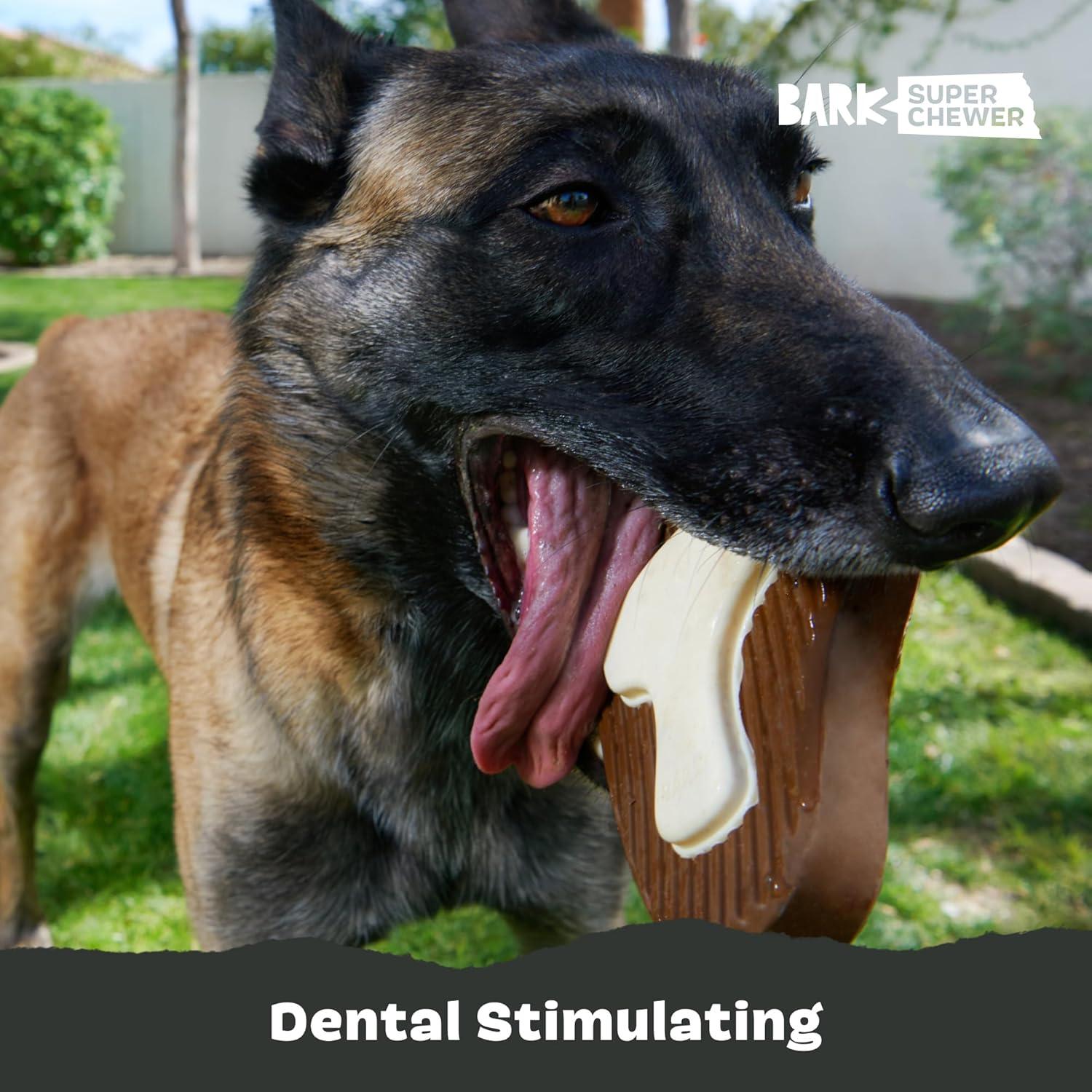 imageBarkbox Super Chewer Tough Dog Chew Toys for Aggressive Chewers Dental Stimulating T Bone  LargeMr TBone  Large