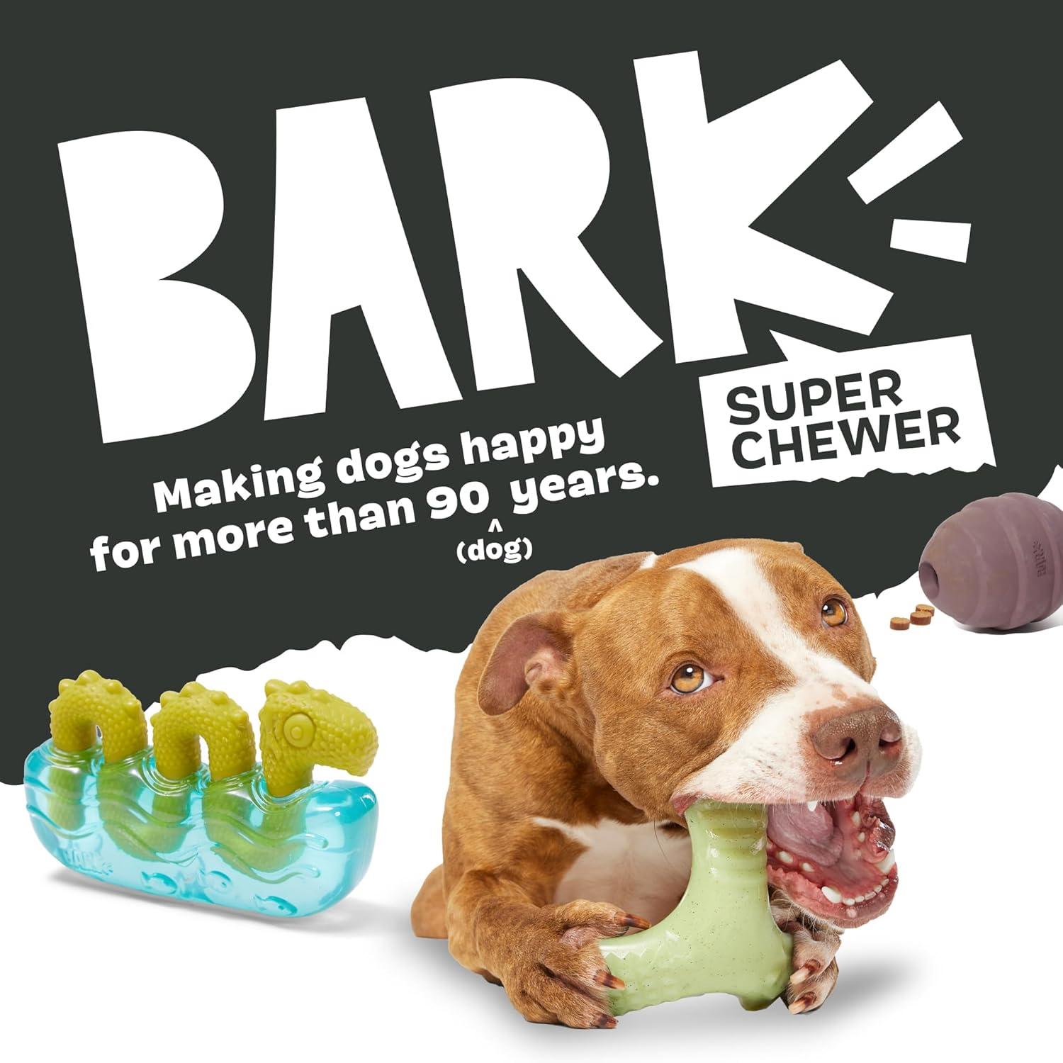 imageBarkbox Super Chewer Tough Dog Chew Toys for Aggressive Chewers Dental Stimulating T Bone  LargePumpkin Prodigy
