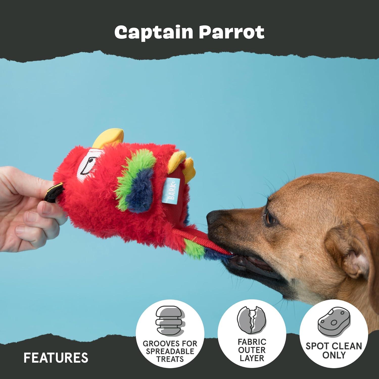 imageBarkbox Super Chewer Tough Dog Chew Toys for Aggressive Chewers Plush 2 Toys in 1 Parrot  LargeCaptain Parrot  Large
