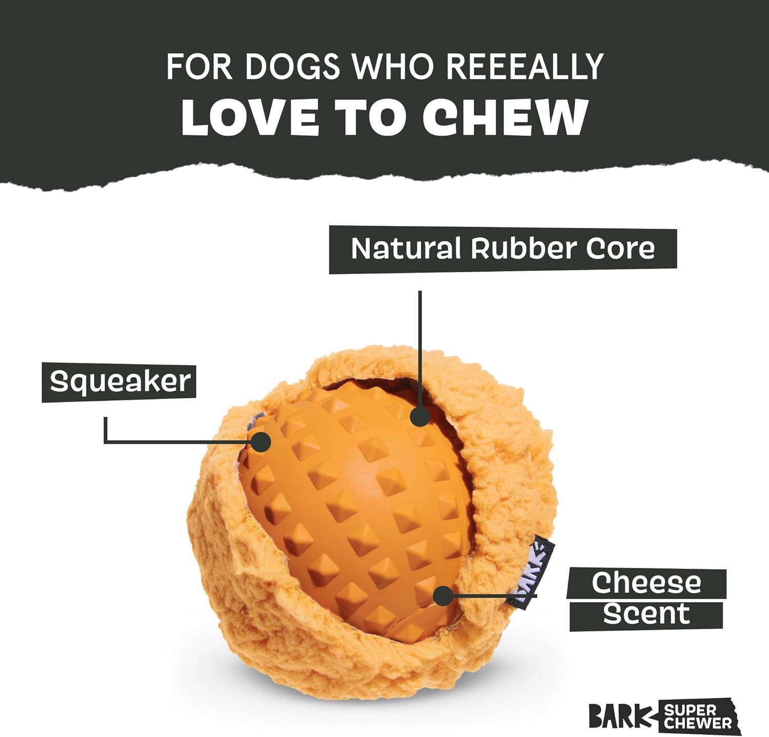 imageBarkbox Super Chewer Tough Dog Chew Toys for Aggressive Chewers Plush 2 Toys in 1 Parrot  LargeCheeze Brawl  Large