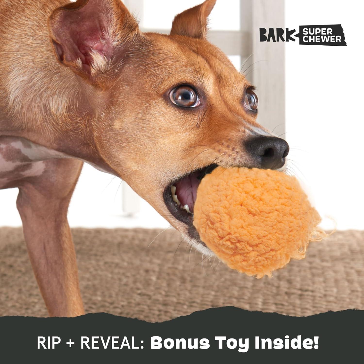 imageBarkbox Super Chewer Tough Dog Chew Toys for Aggressive Chewers Plush 2 Toys in 1 Parrot  LargeCheeze Brawl  Large