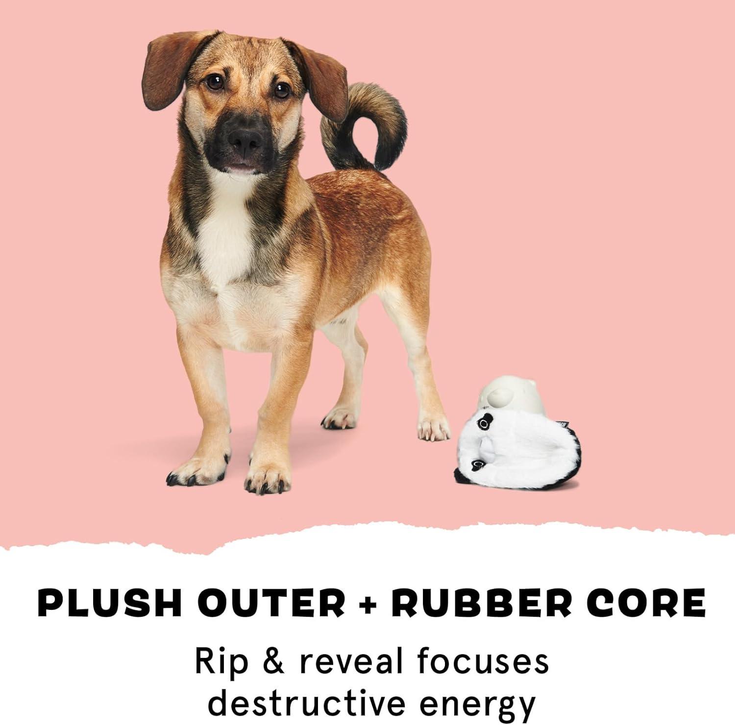 imageBarkbox Super Chewer Tough Dog Chew Toys for Aggressive Chewers Plush 2 Toys in 1 Parrot  LargePanda Bear  Large